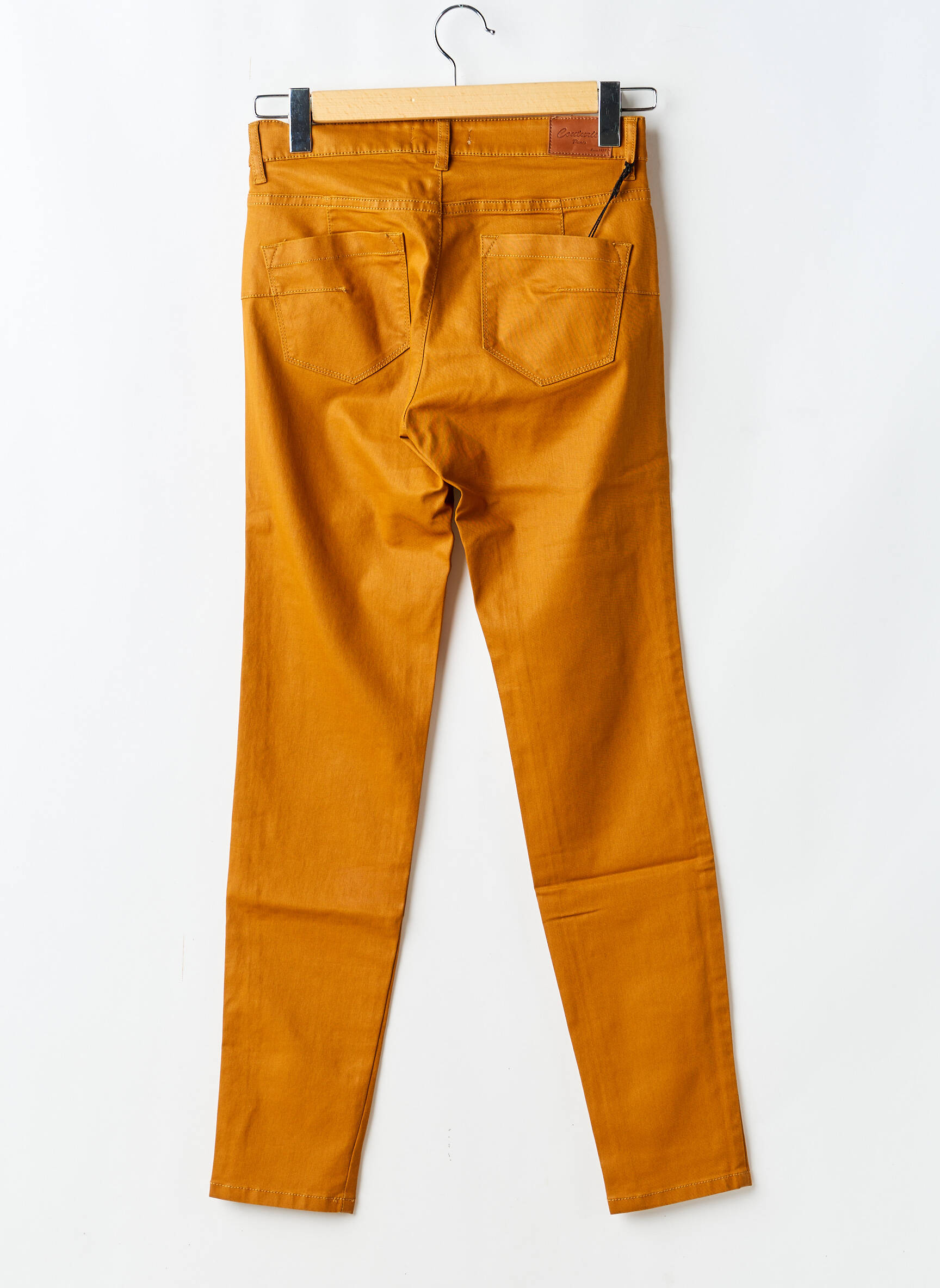 Pantalon slim buzunare galben COUTURIST femeie