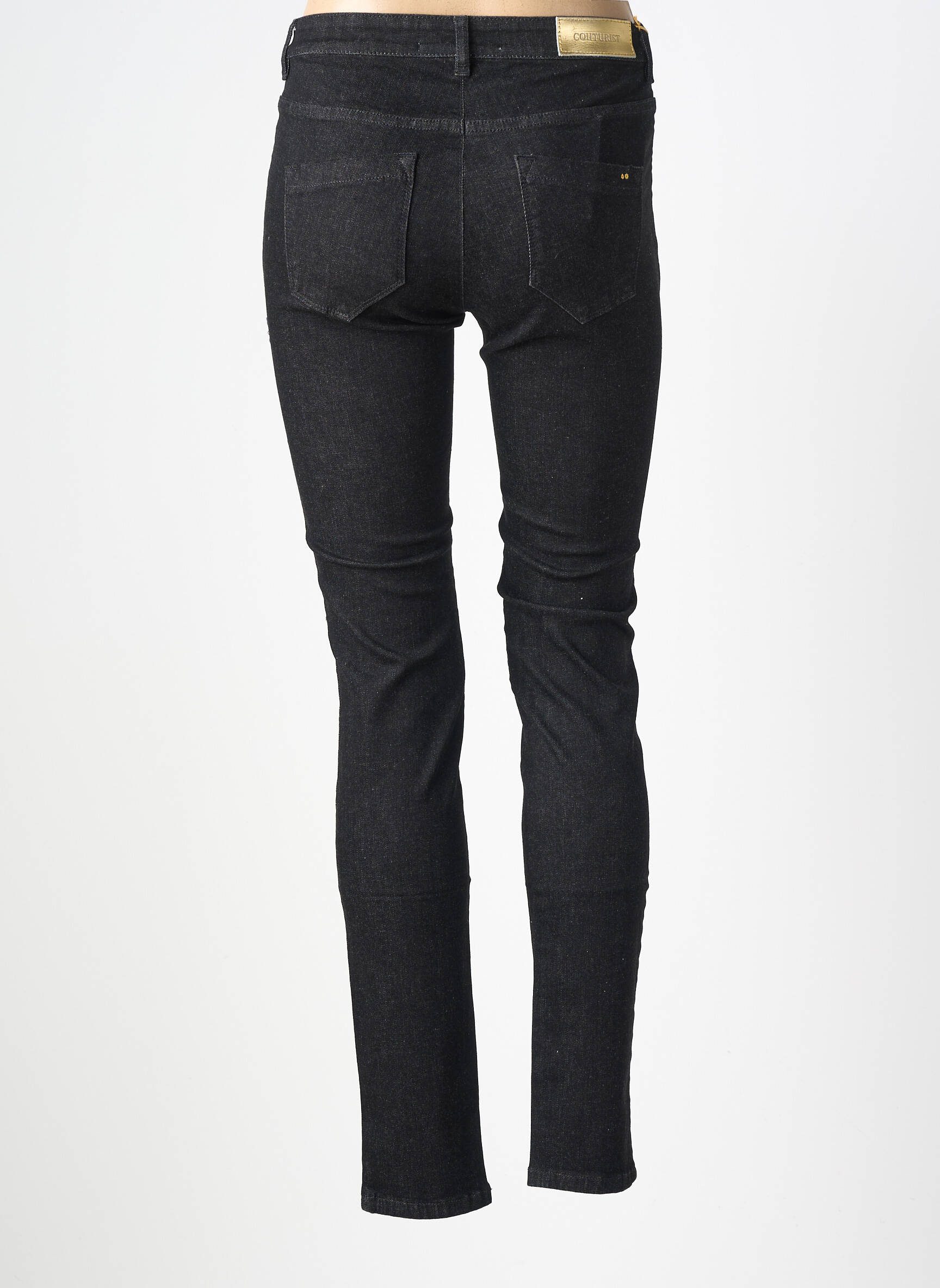 Blugi skinny talie înaltă talie înaltă negru COUTURIST femeie