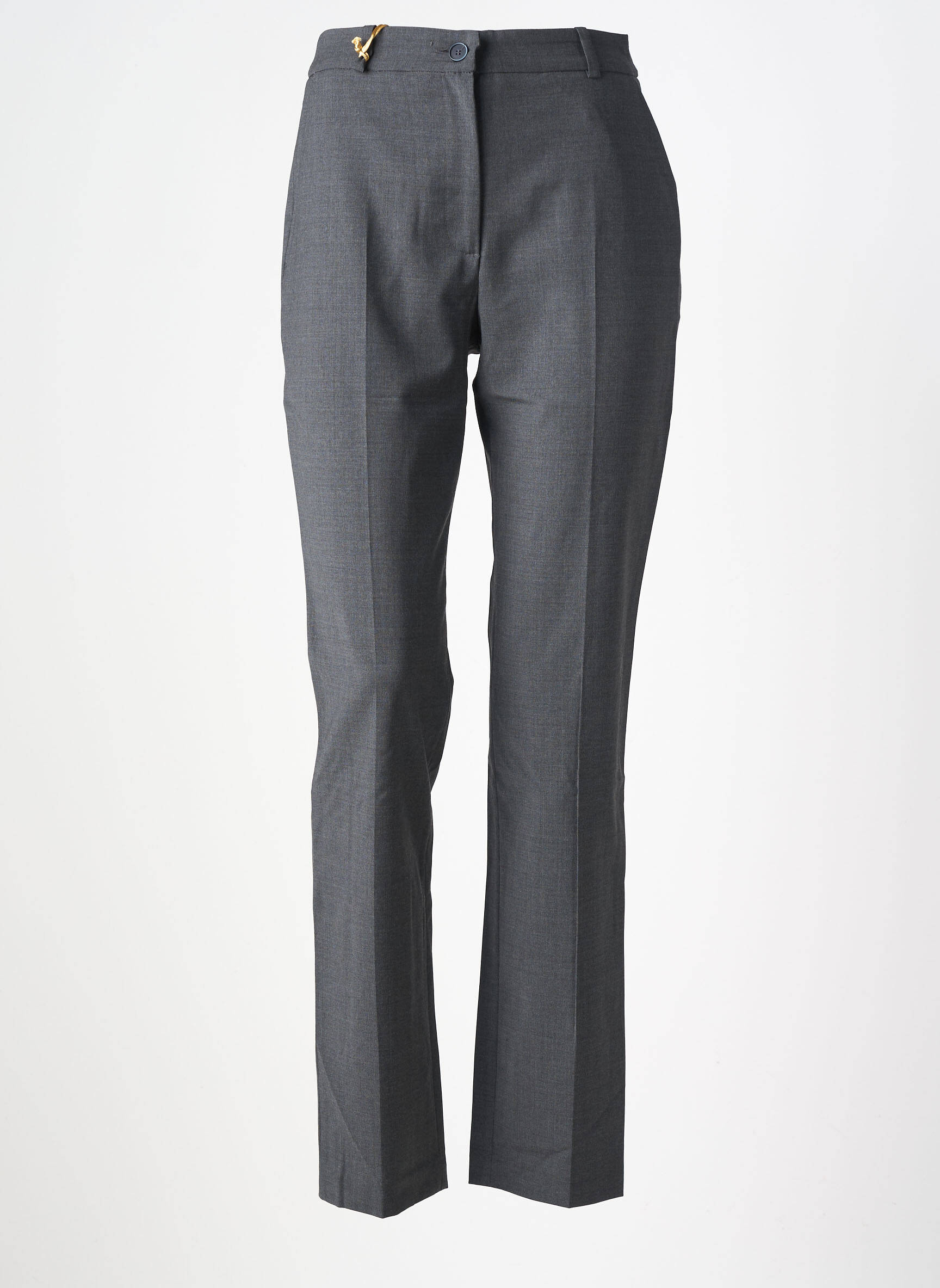 Pantalon chino închidere cu fermoar sub clapetă cu nasturi mărime normală gri COUTURIST femeie