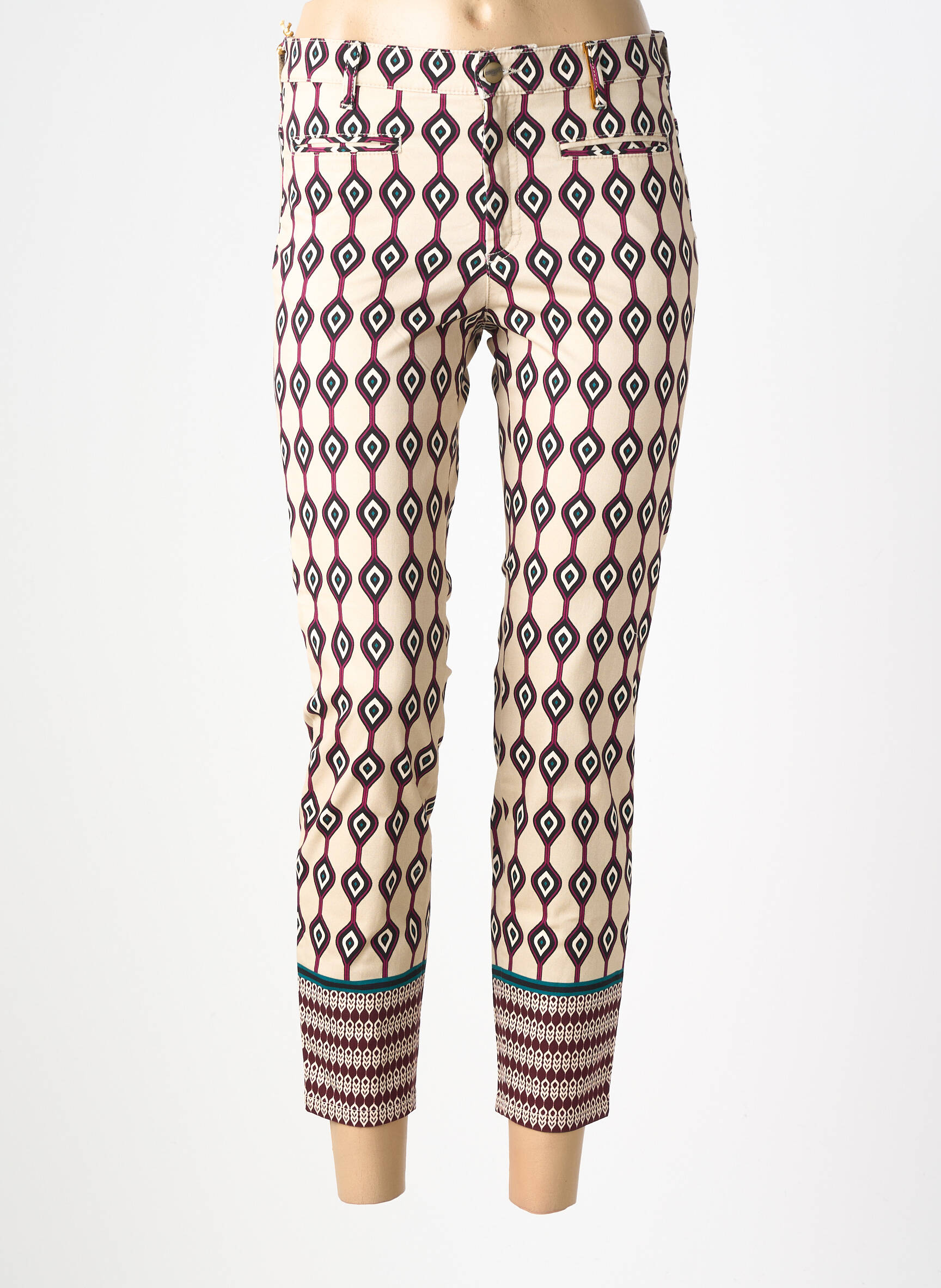 Pantalon 7/8 elasticitate mărime normală bej COUTURIST femeie