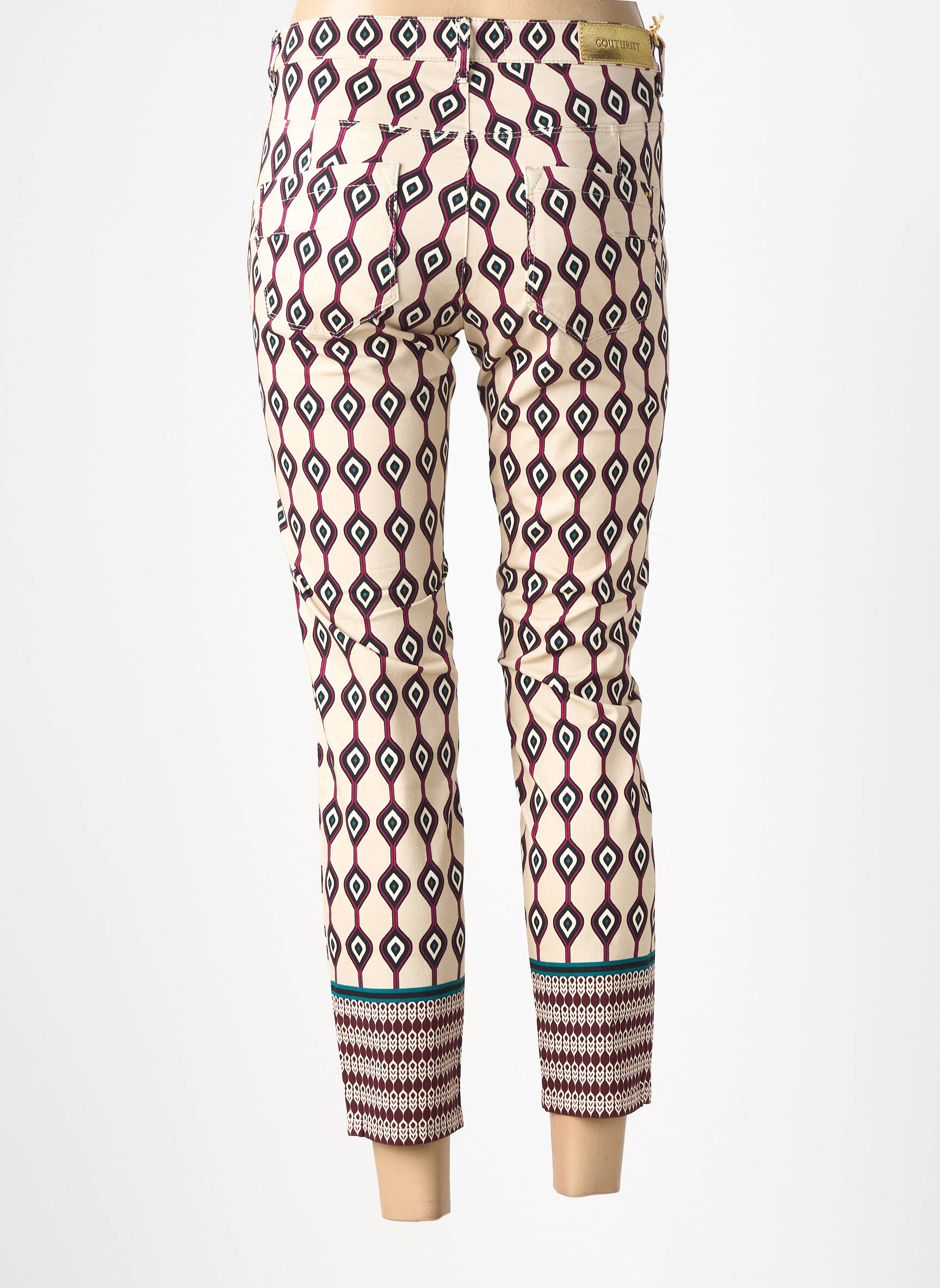 Pantalon 7/8 elasticitate mărime normală bej COUTURIST femeie