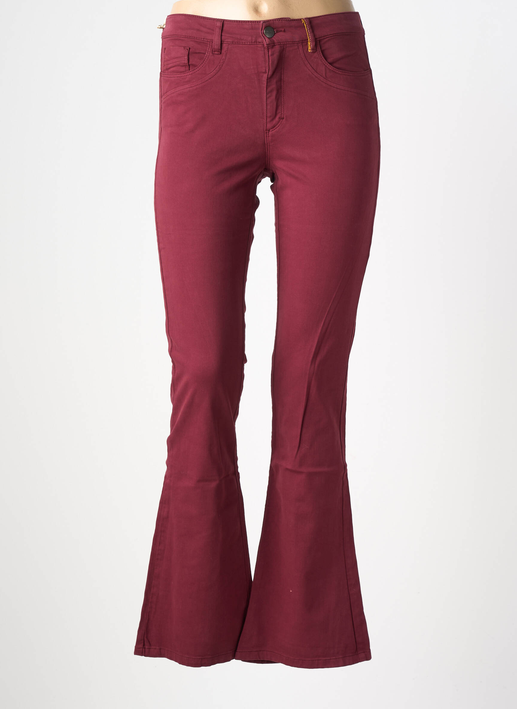 Pantalon evazat elasticitate mărime normală roșu COUTURIST femeie