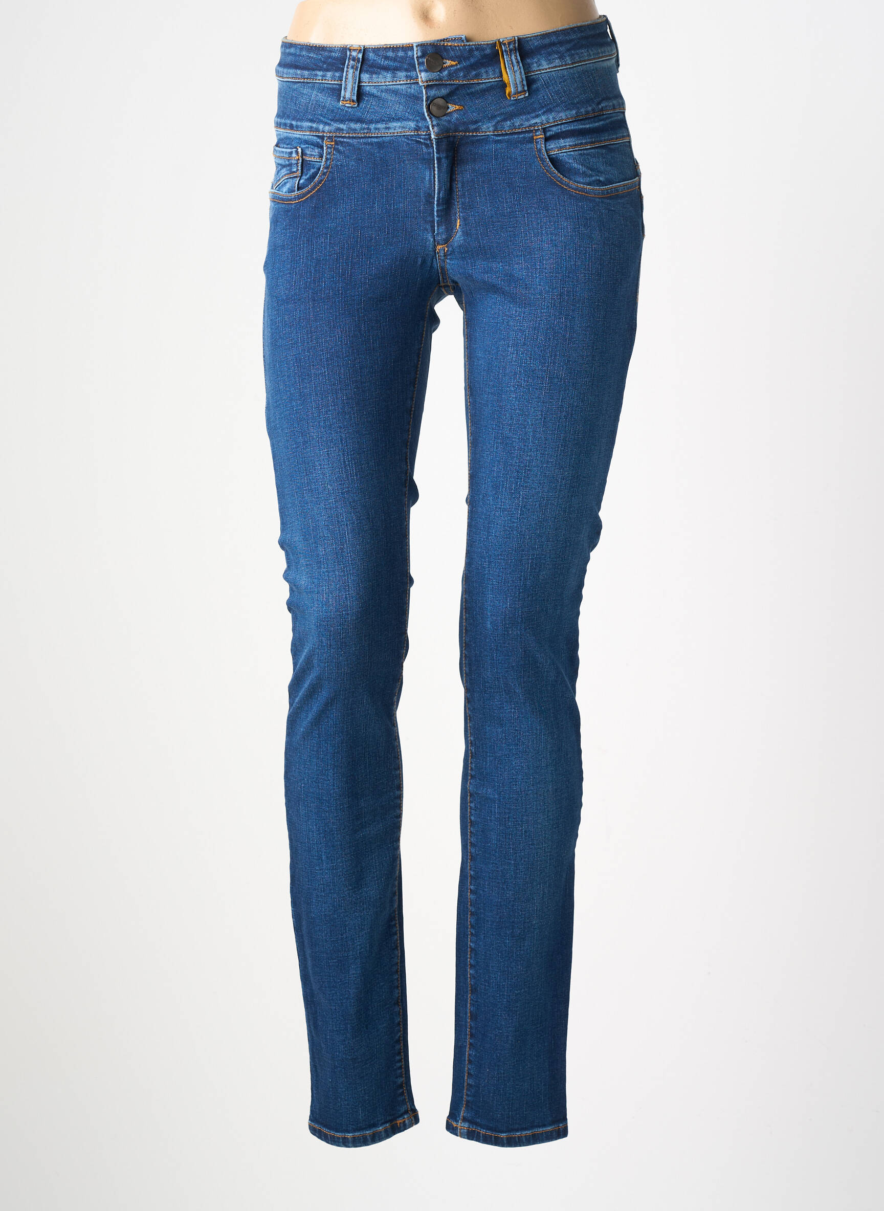 Blugi cu croială slim elasticitate mărime normală albastru COUTURIST femeie