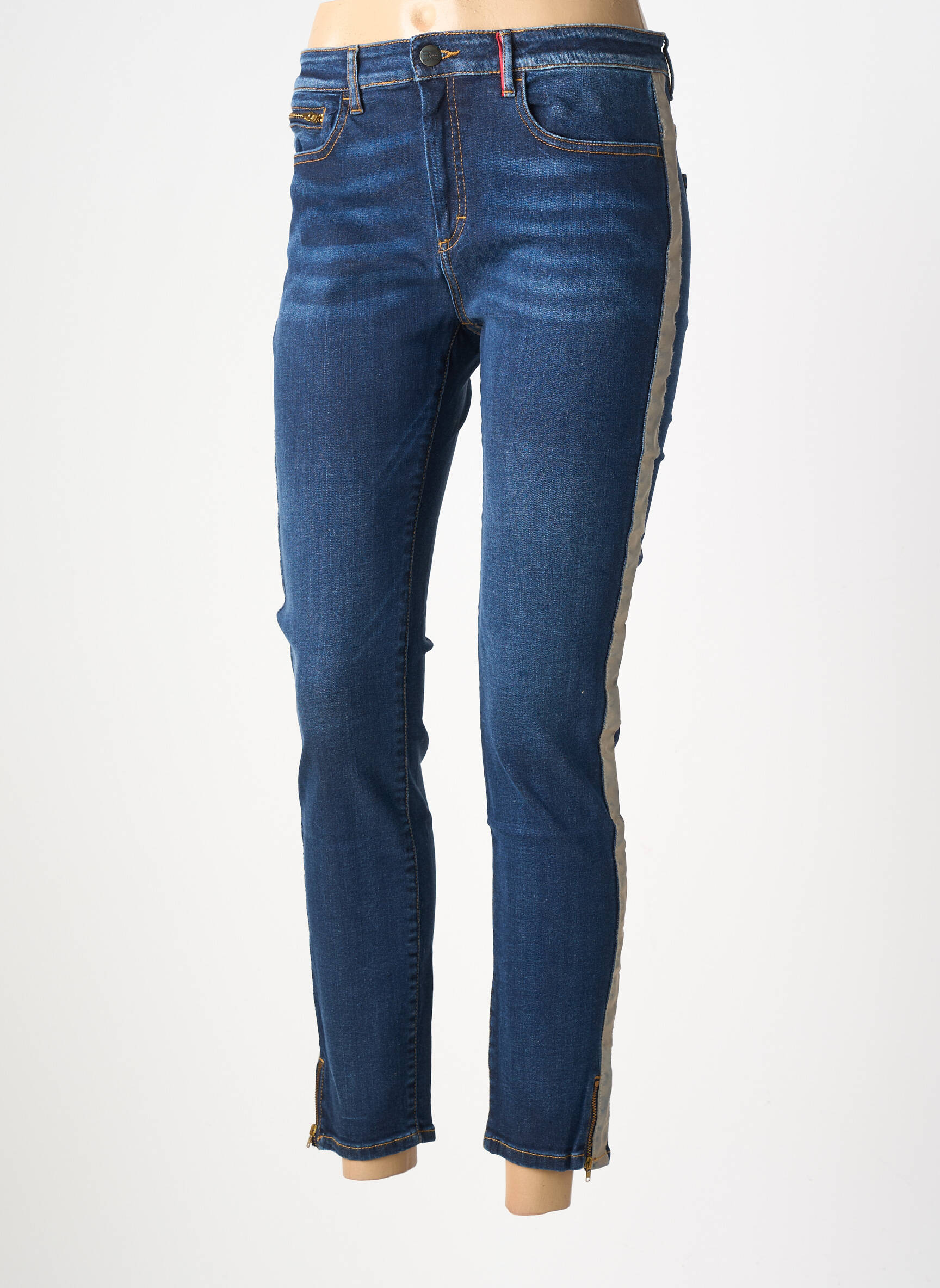 Blugi cu croială slim elasticitate mărime normală albastru DENIM &DRESS femeie