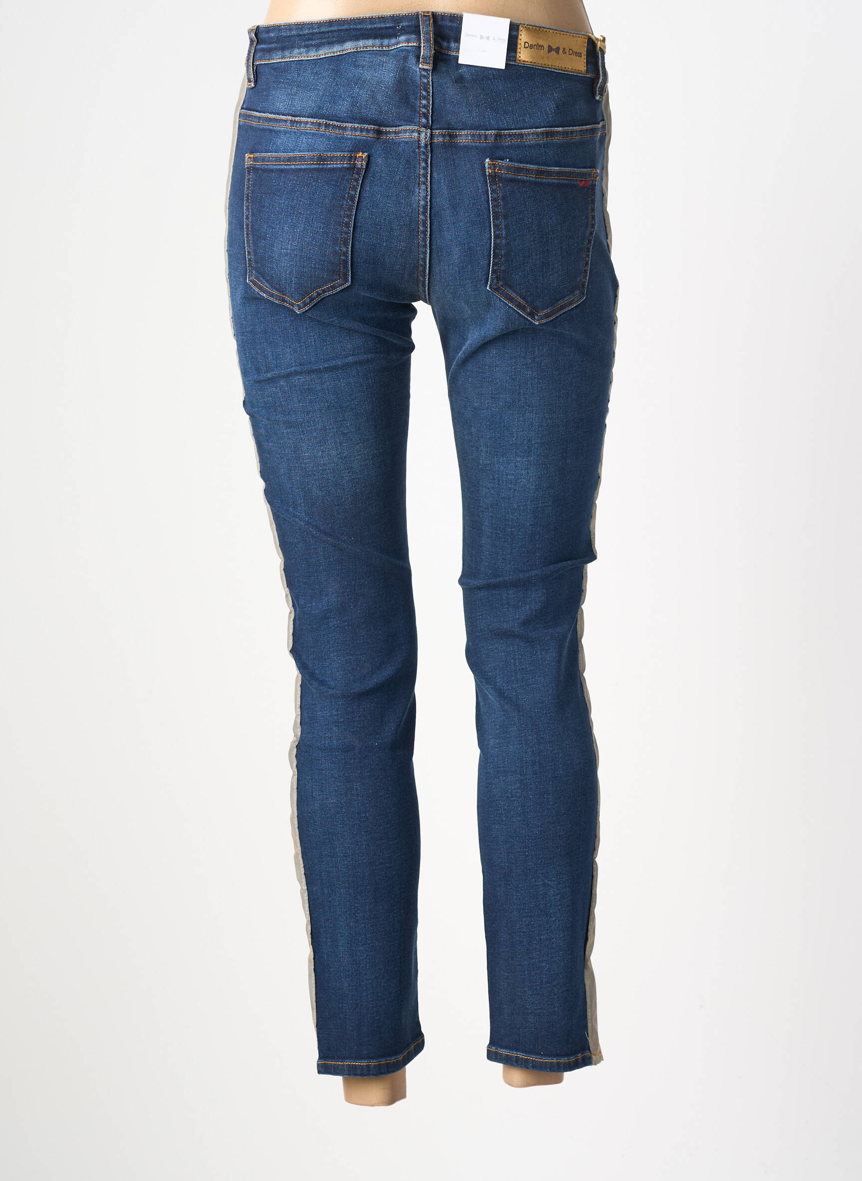 Blugi cu croială slim elasticitate mărime normală albastru DENIM &DRESS femeie