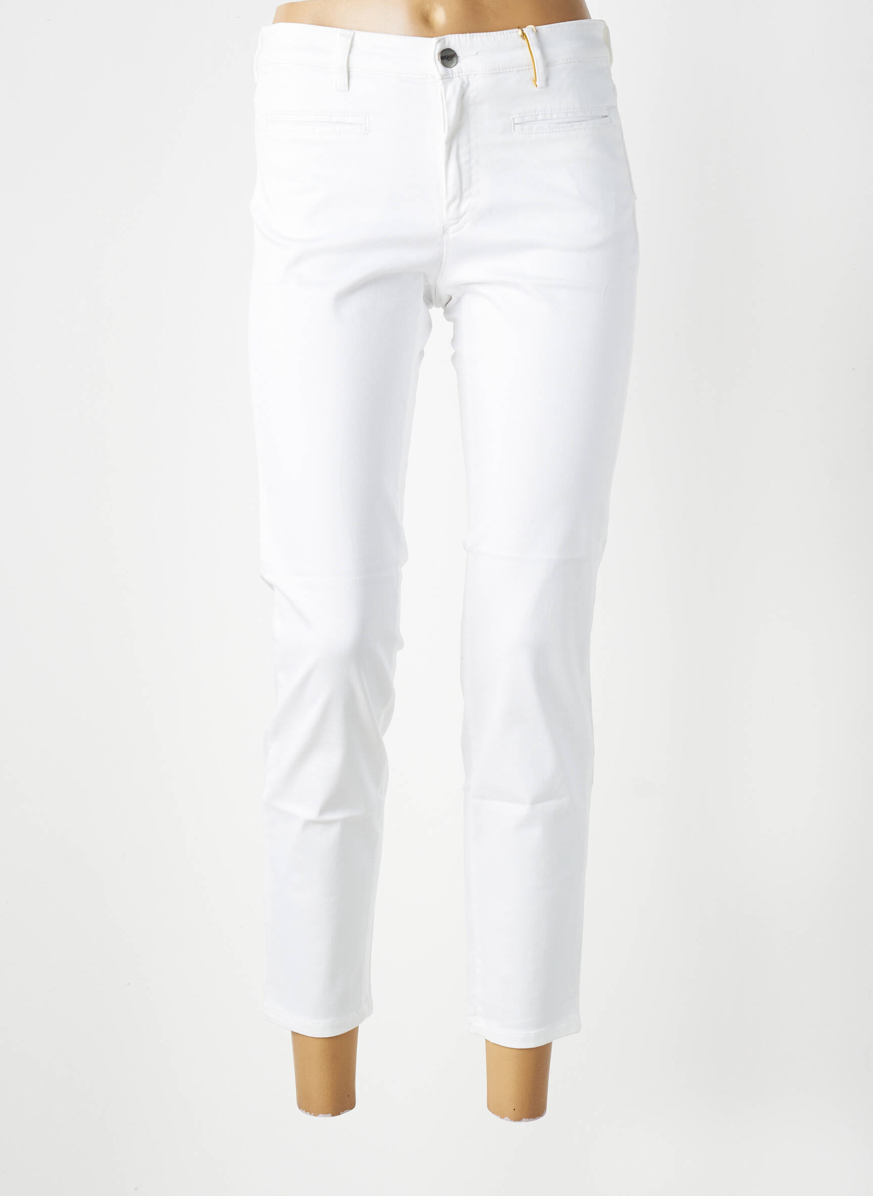 Pantalon 7/8 elasticitate mărime normală alb COUTURIST femeie