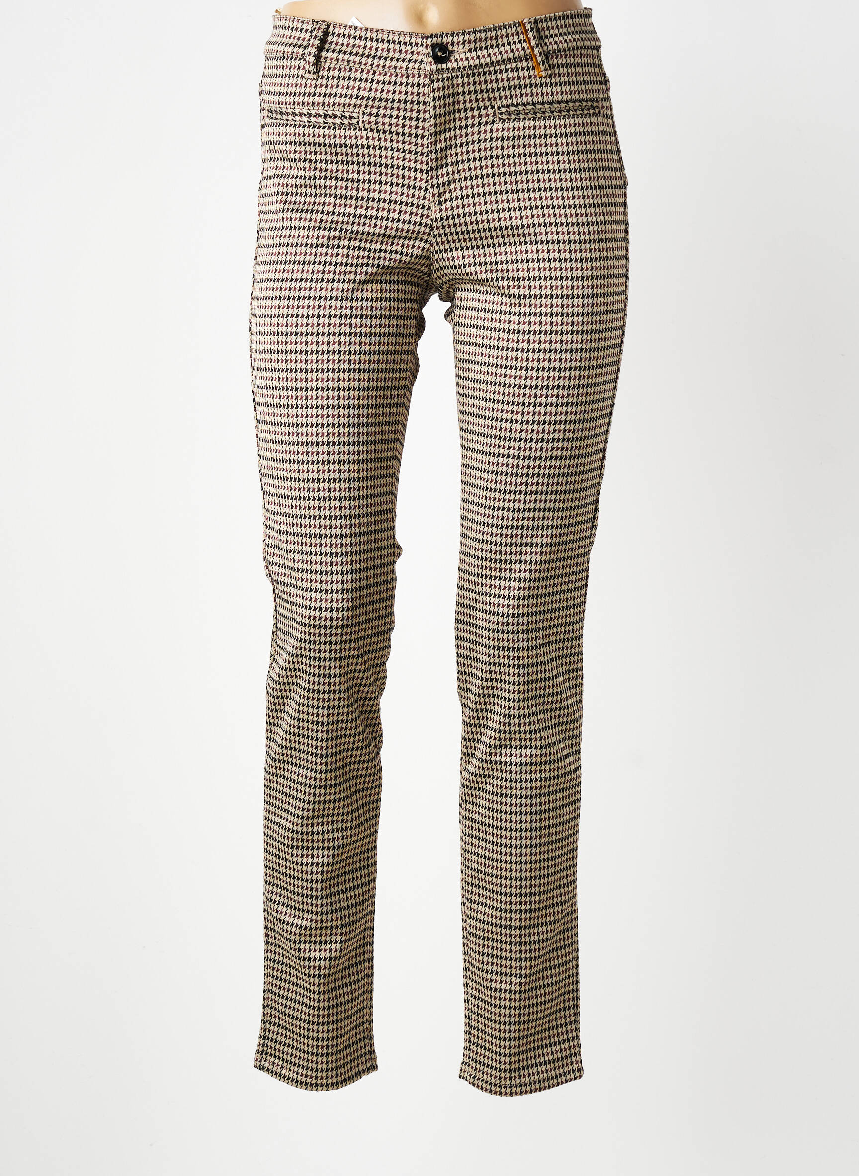 Pantalon slim elasticitate mărime normală bej COUTURIST femeie