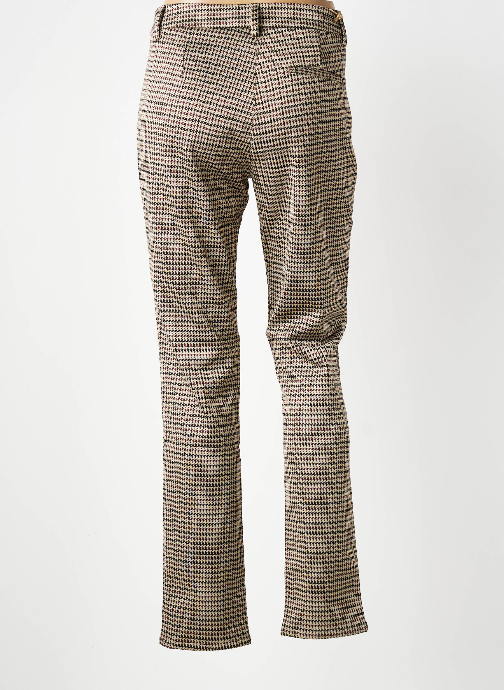Pantalon chino închidere cu fermoar sub clapetă cu nasturi mărime normală bej COUTURIST femeie