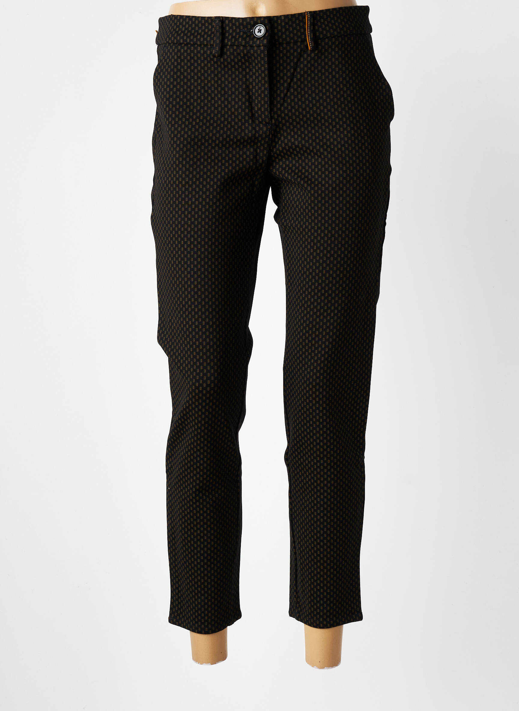 Pantalon chino închidere cu fermoar sub clapetă cu nasturi mărime normală negru COUTURIST femeie