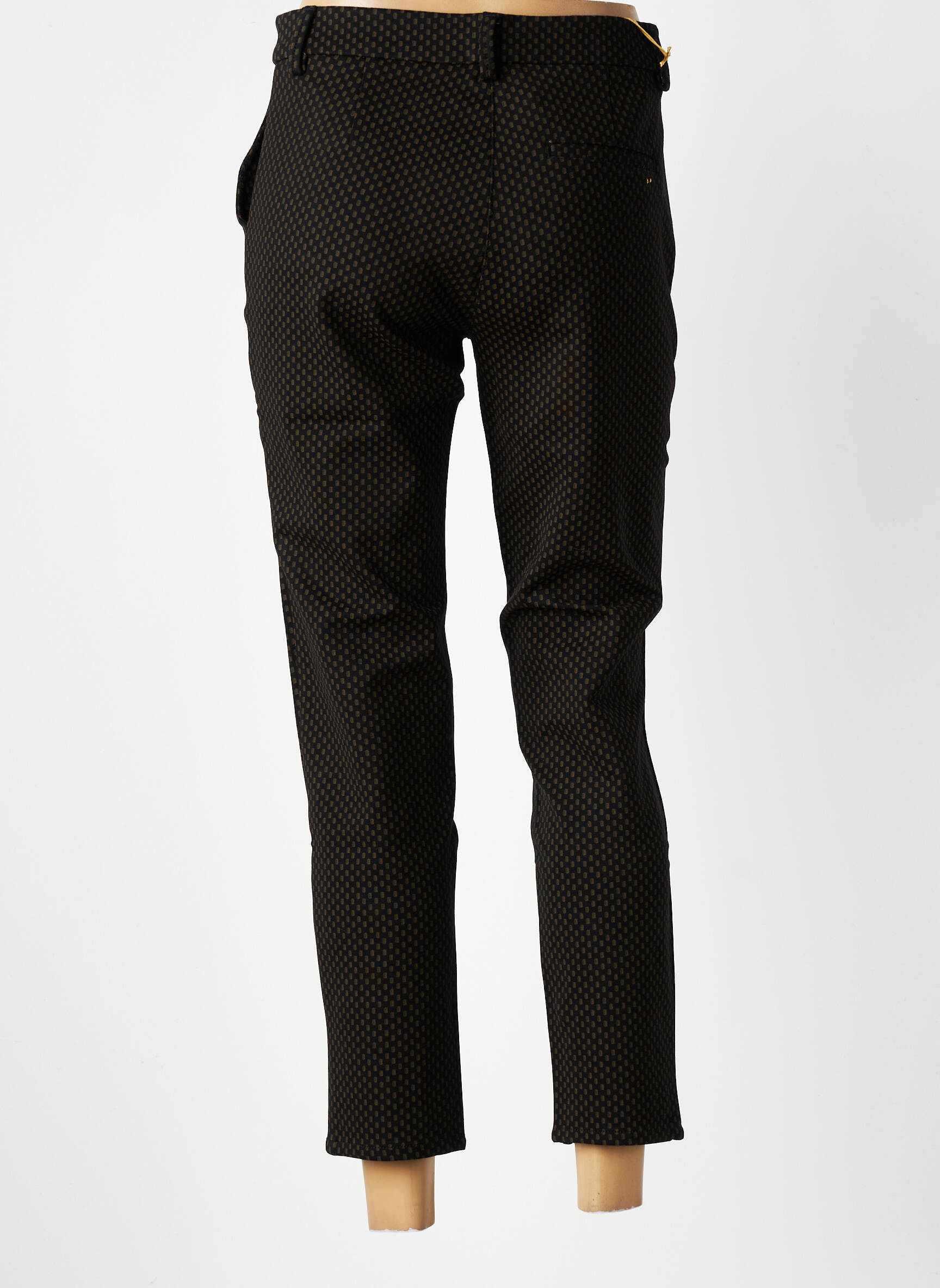 Pantalon chino închidere cu fermoar sub clapetă cu nasturi mărime normală negru COUTURIST femeie