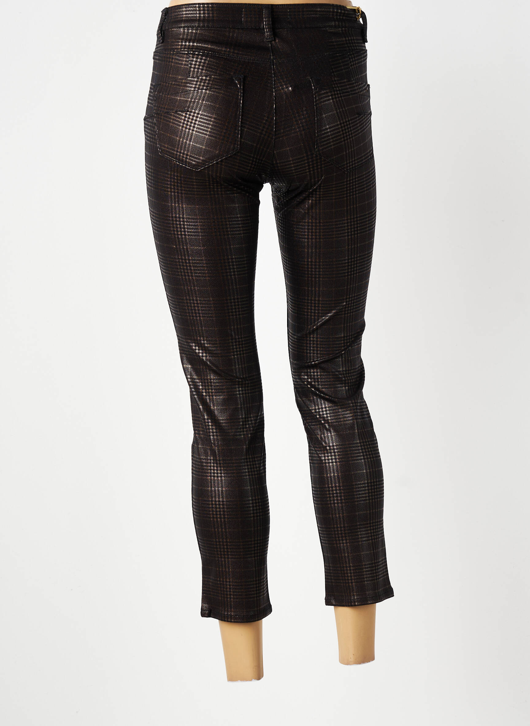 Pantalon 7/8 elasticitate talie joasă maro COUTURIST femeie