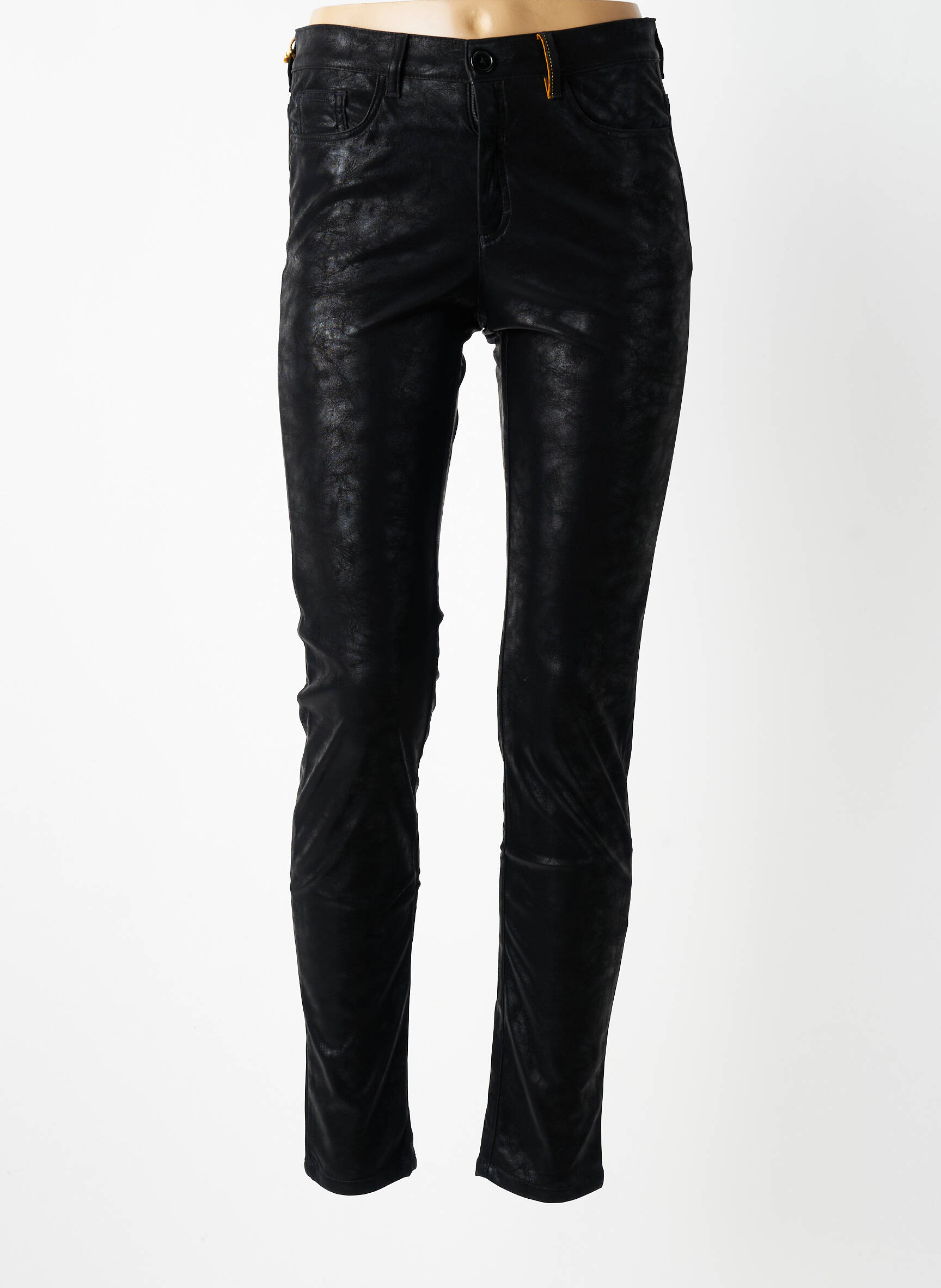 Pantalon slim țesătură poplin mărime normală negru COUTURIST femeie