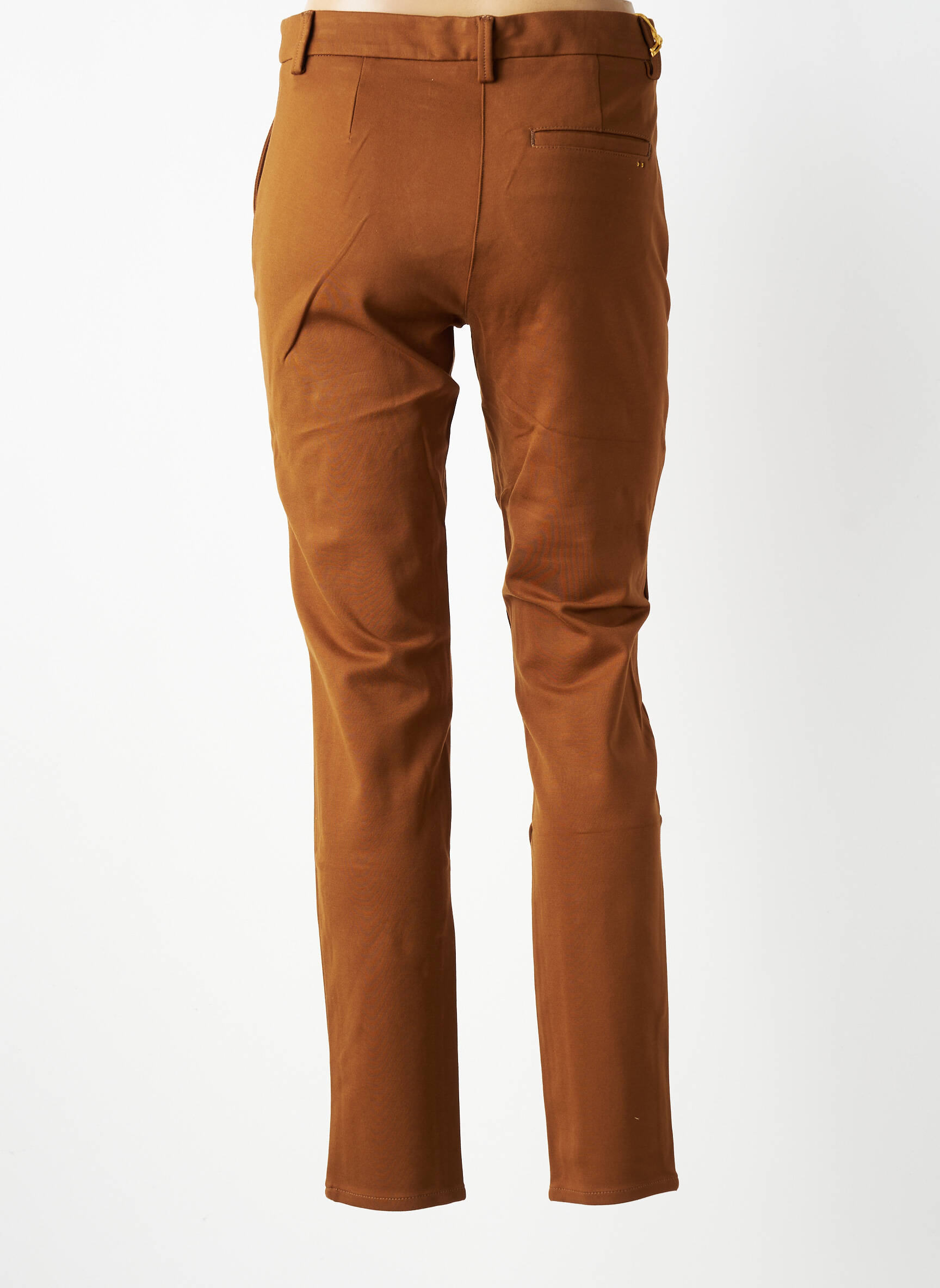 Pantalon chino închidere cu fermoar sub clapetă cu nasturi mărime normală maro COUTURIST femeie