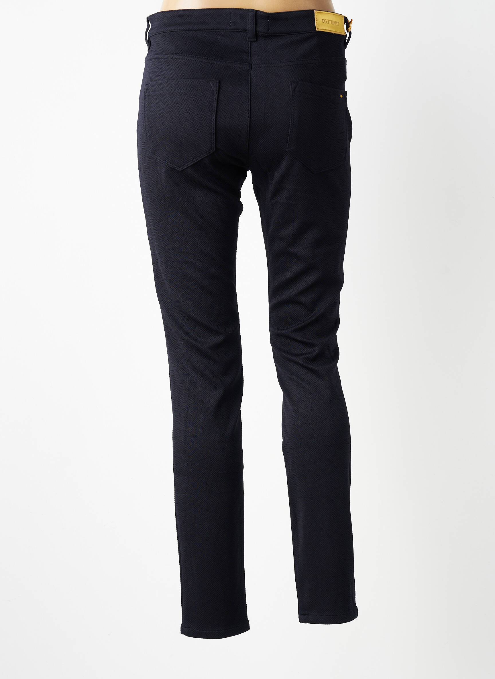 Pantalon slim elasticitate mărime normală negru COUTURIST femeie