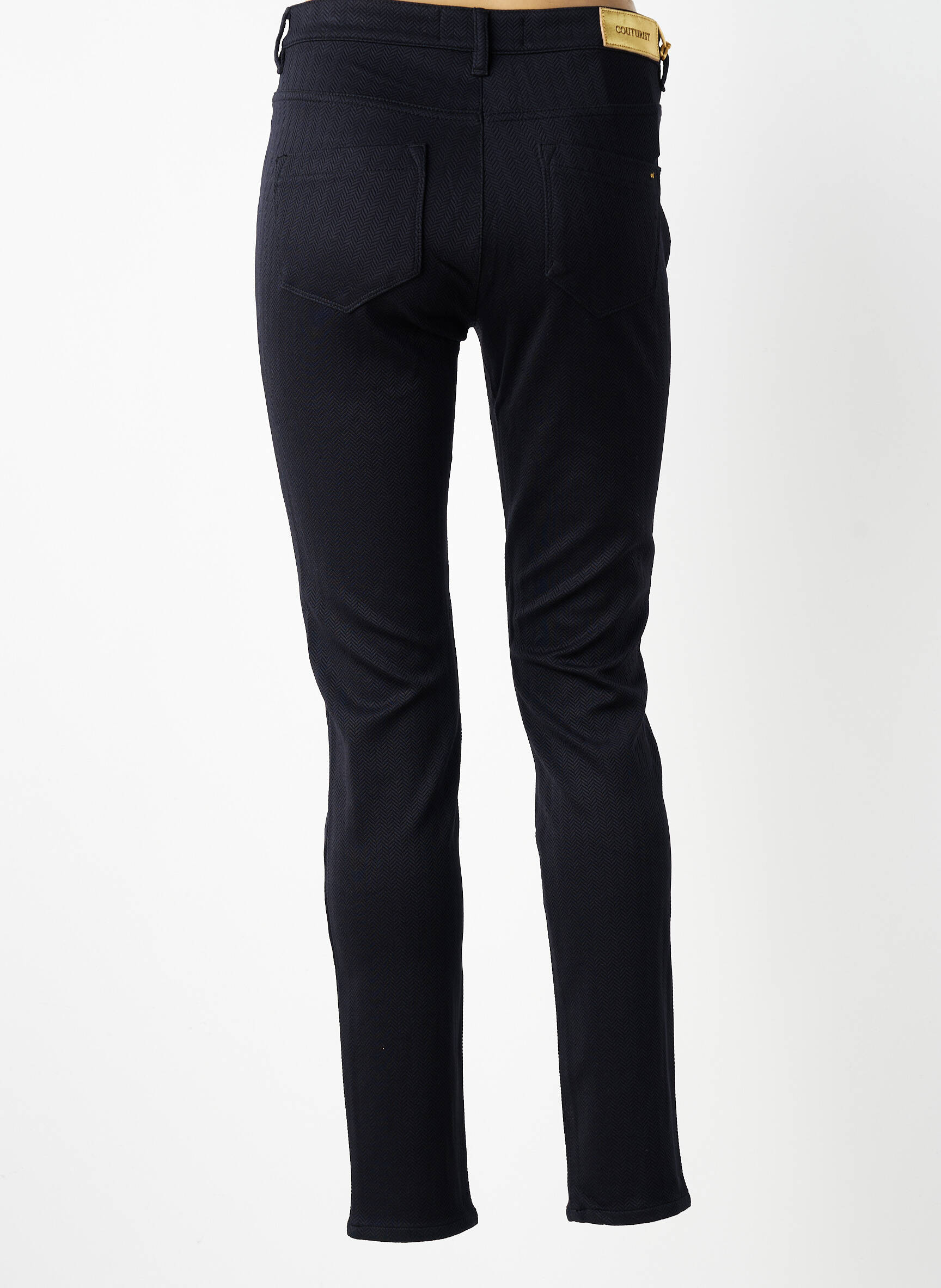 Pantalon slim elasticitate mărime normală negru COUTURIST femeie