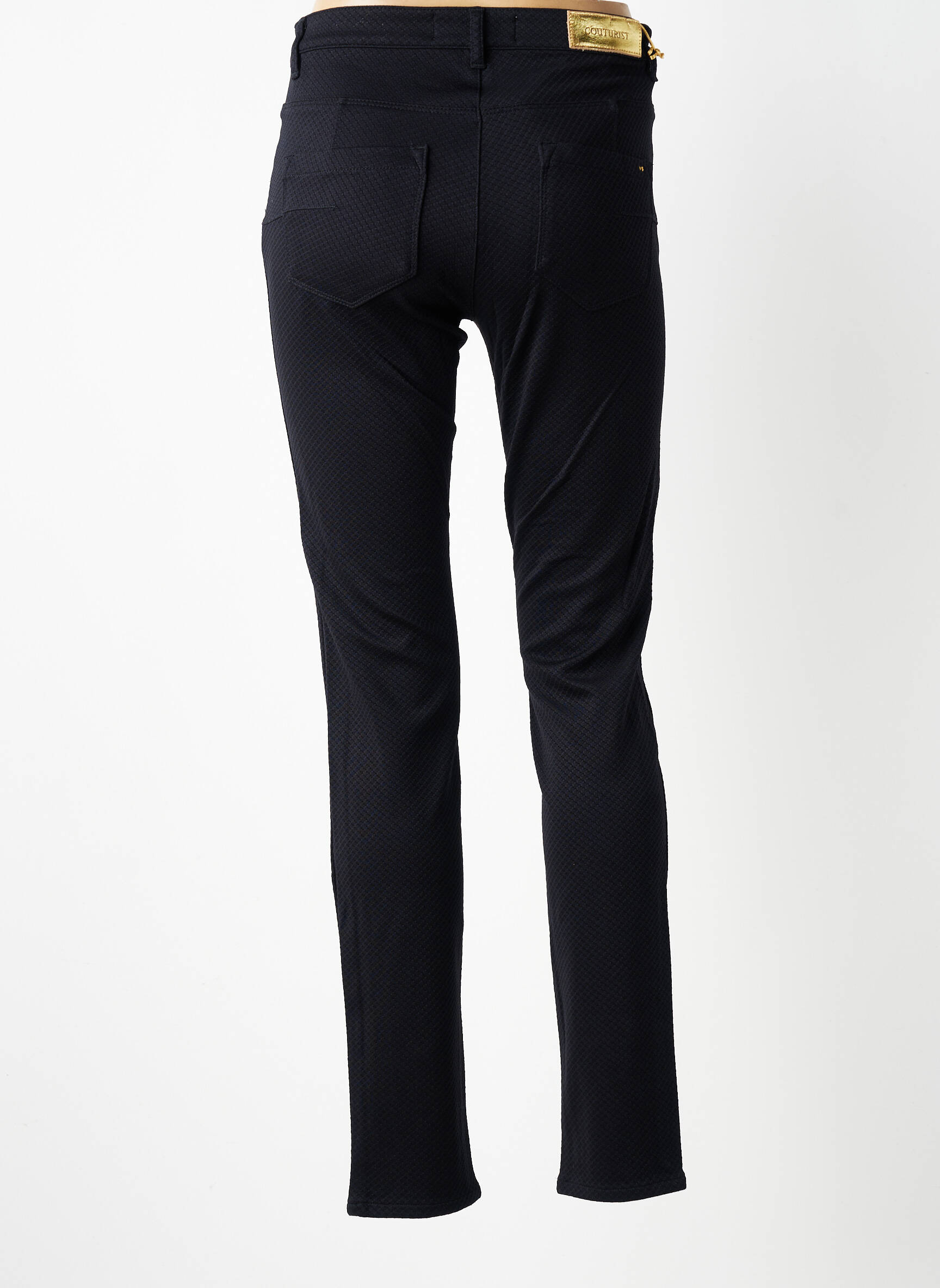 Pantalon slim elasticitate mărime normală negru COUTURIST femeie