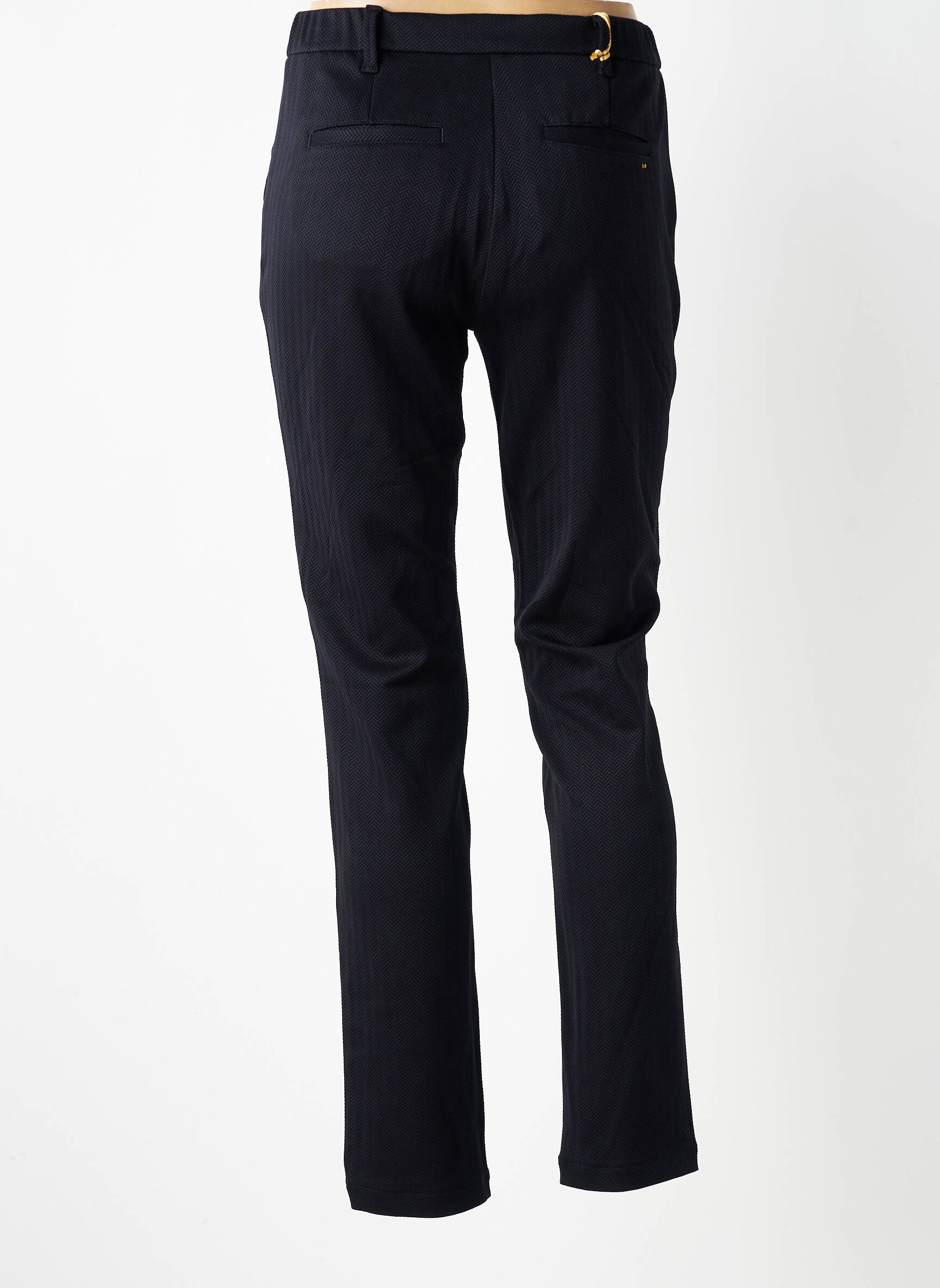 Pantalon chino închidere cu fermoar sub clapetă cu nasturi mărime normală negru COUTURIST femeie