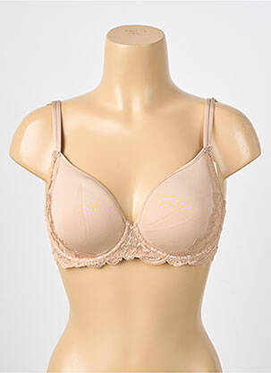 Sutien efect material satinat top sutien modelat culoare piersică SIMONE PERELE femeie