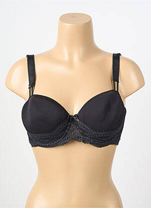 Sutien efect material satinat sutien balconet cu decolteu înalt negru SIMONE PERELE femeie