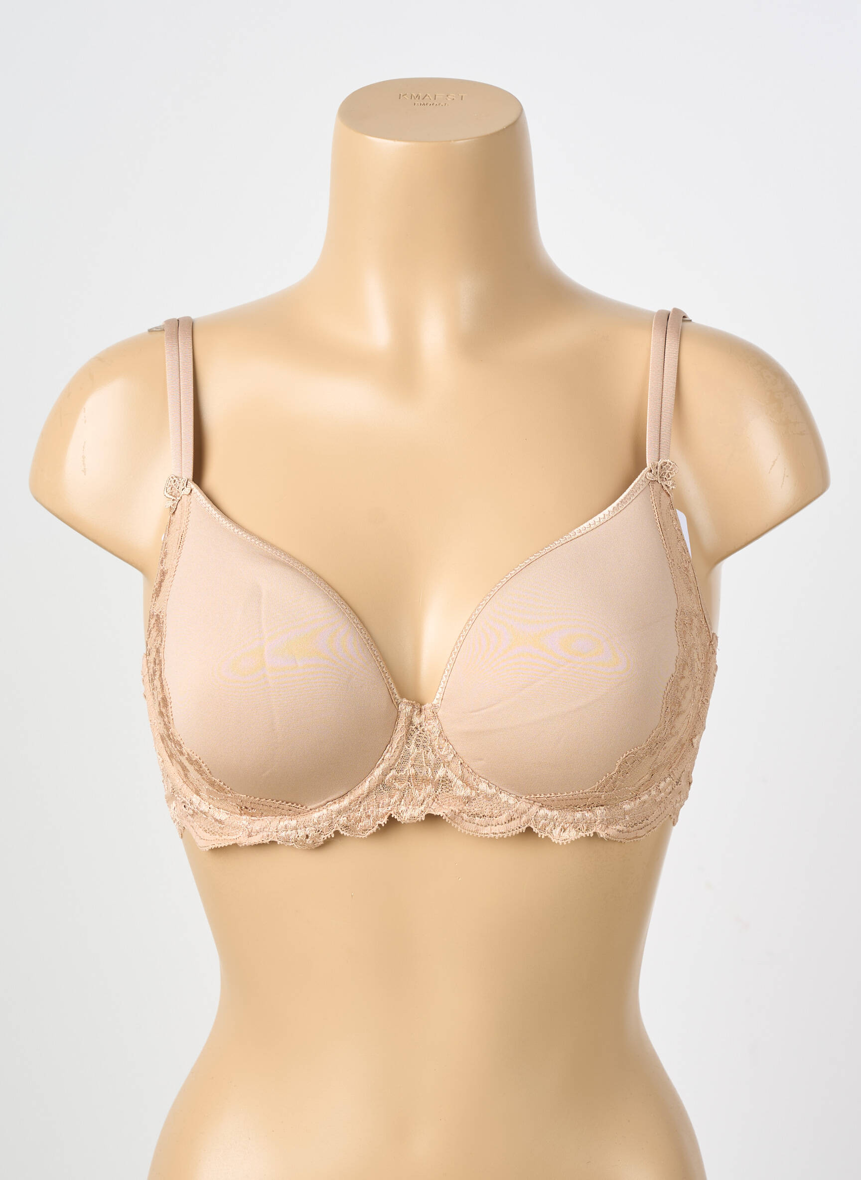 Sutien efect material satinat top sutien modelat culoare piersică SIMONE PERELE femeie