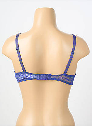 Sutien efect material satinat sutien cupe întregi cu decolteu înalt albastru PASSIONATA femeie