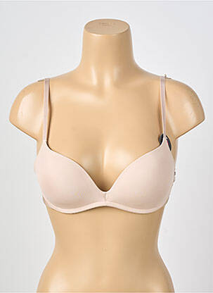 Sutien efect material satinat top sutien push-up culoare piersică PASSIONATA femeie