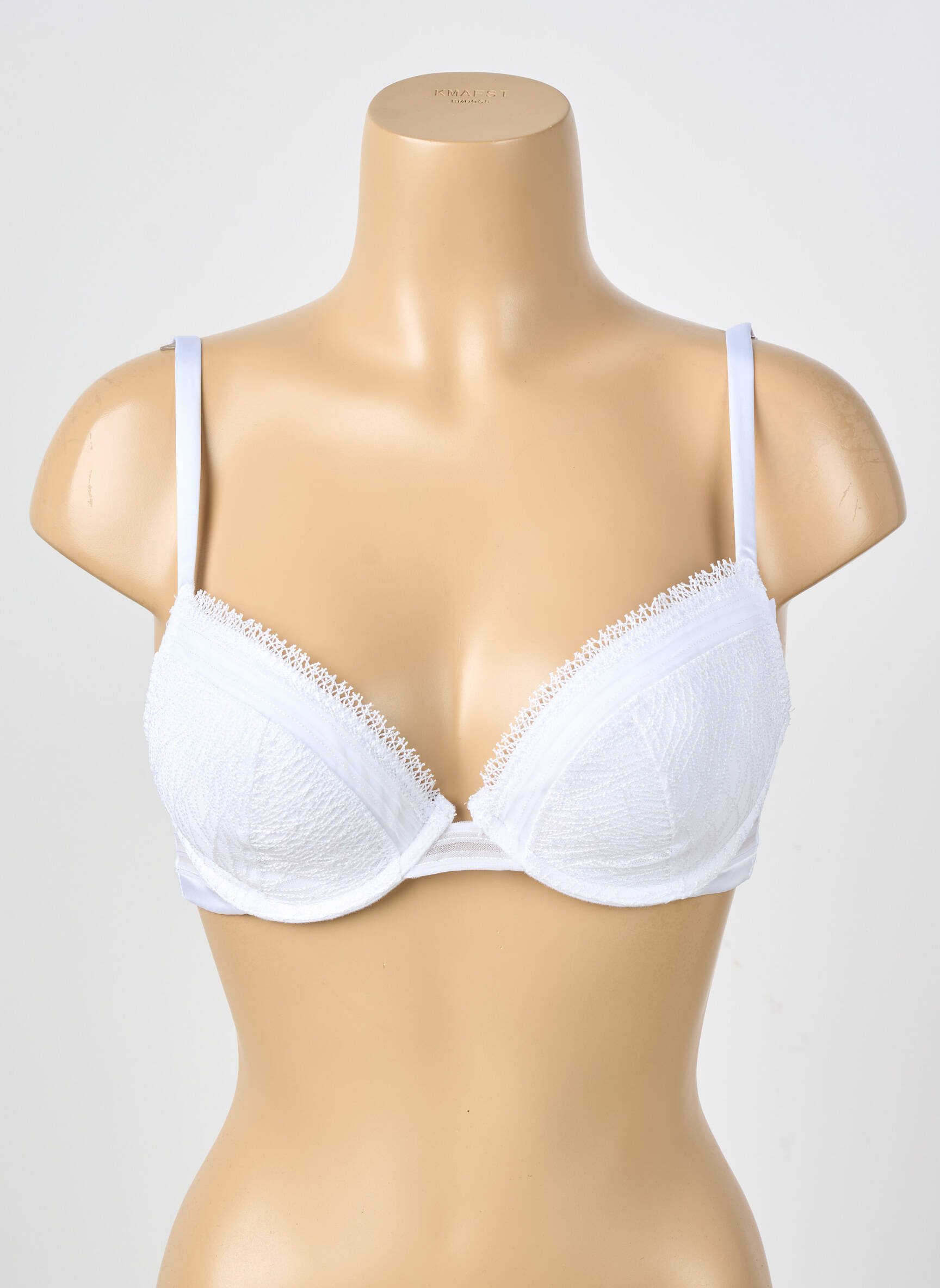 Sutien efect material satinat sutien cu susținere înaltă și burete detașabil alb SIMONE PERELE femeie