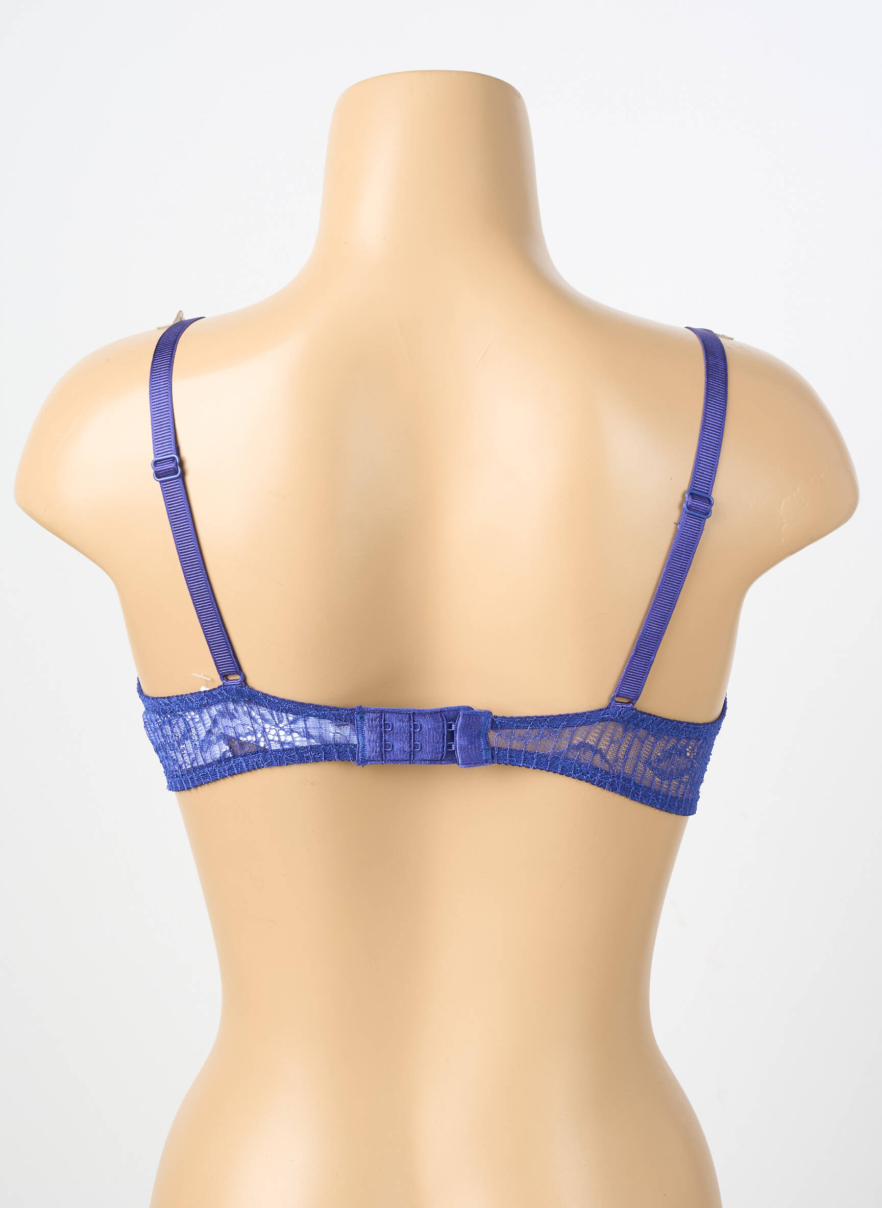 Sutien efect material satinat sutien cupe întregi cu decolteu înalt albastru PASSIONATA femeie