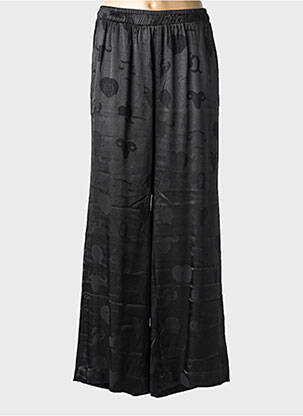 Pantalon larg croială fluidă mărime normală negru MAT. femeie