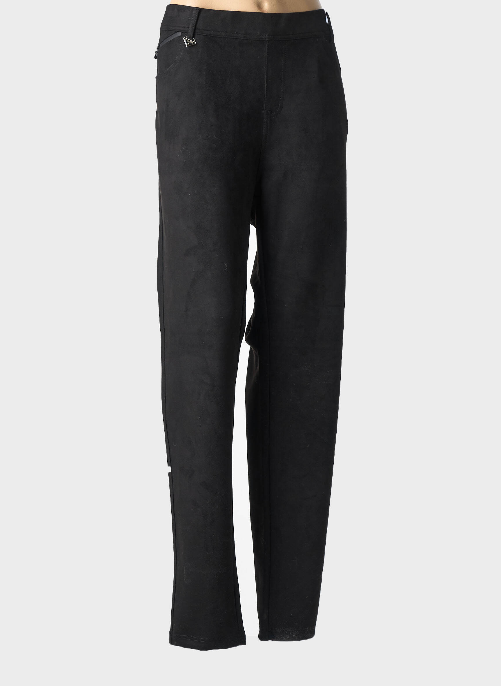 Pantalon slim talie elastică mărime normală negru S.QUISE femeie