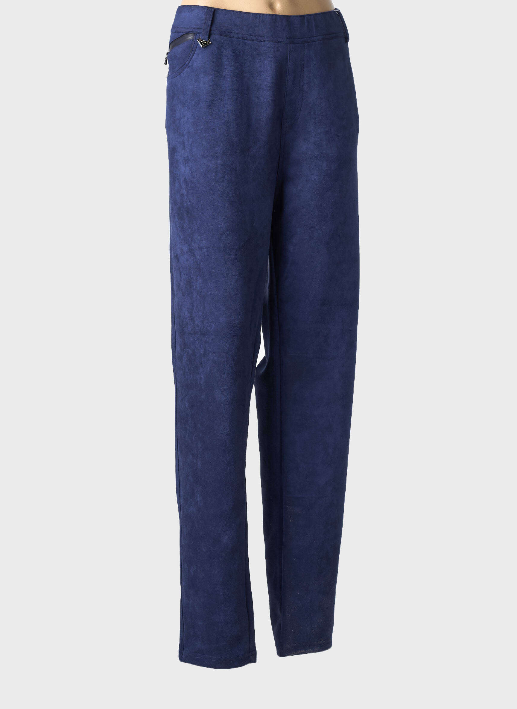 Pantalon slim talie elastică mărime normală albastru S.QUISE femeie