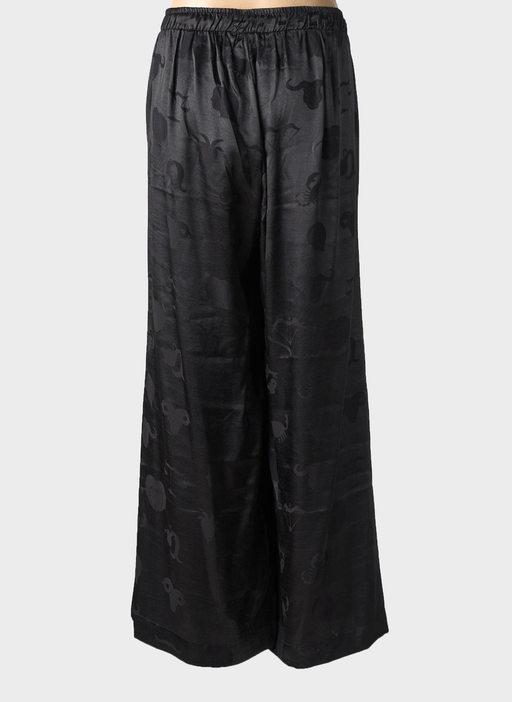 Pantalon larg croială fluidă mărime normală negru MAT. femeie