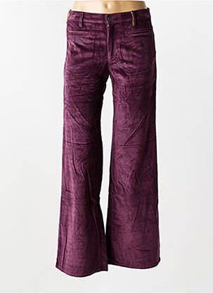 Pantalon larg închidere cu fermoar sub clapetă cu nasturi mărime normală violet COUTURIST femeie