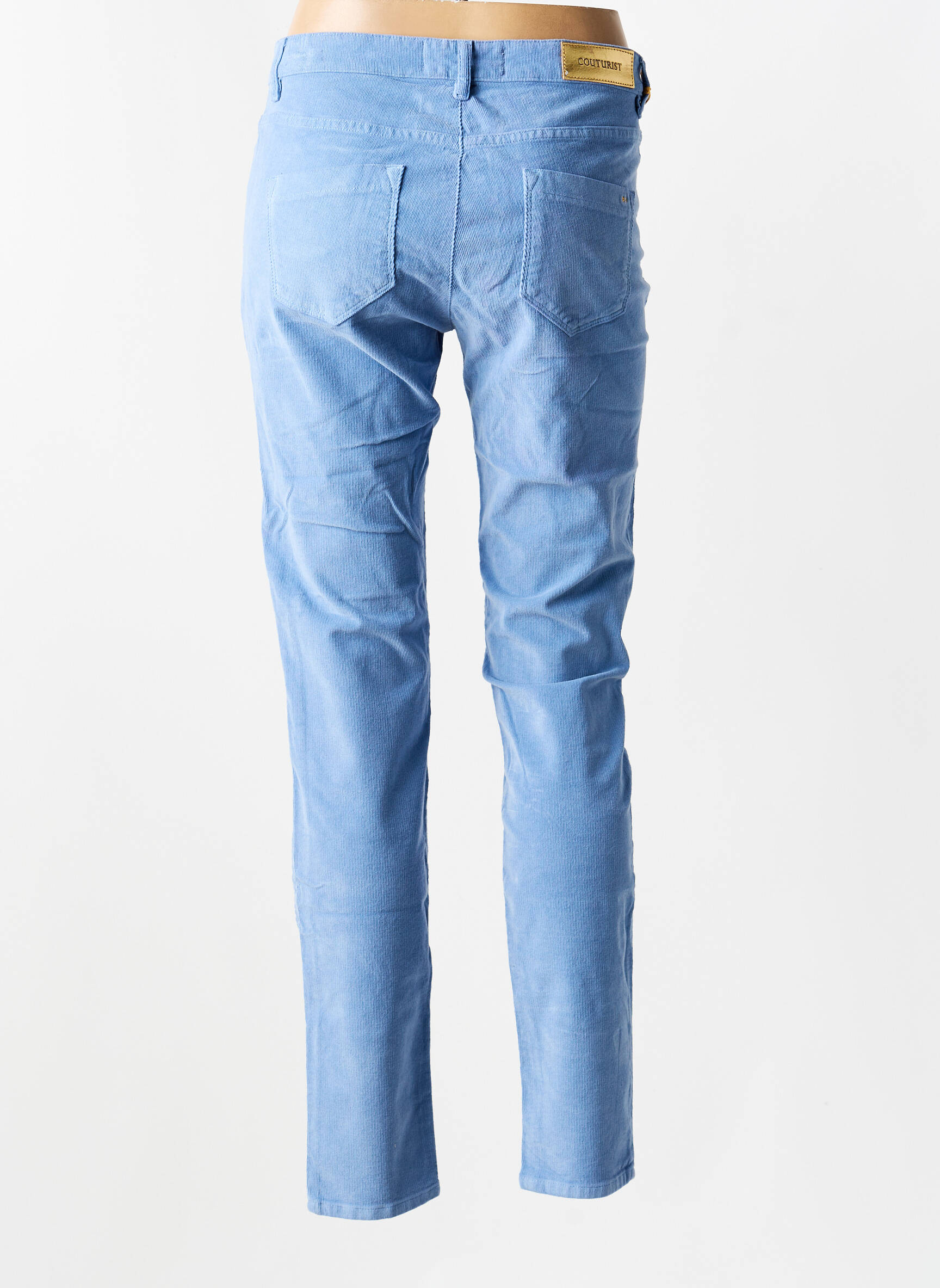 Pantalon slim elasticitate mărime normală albastru COUTURIST femeie