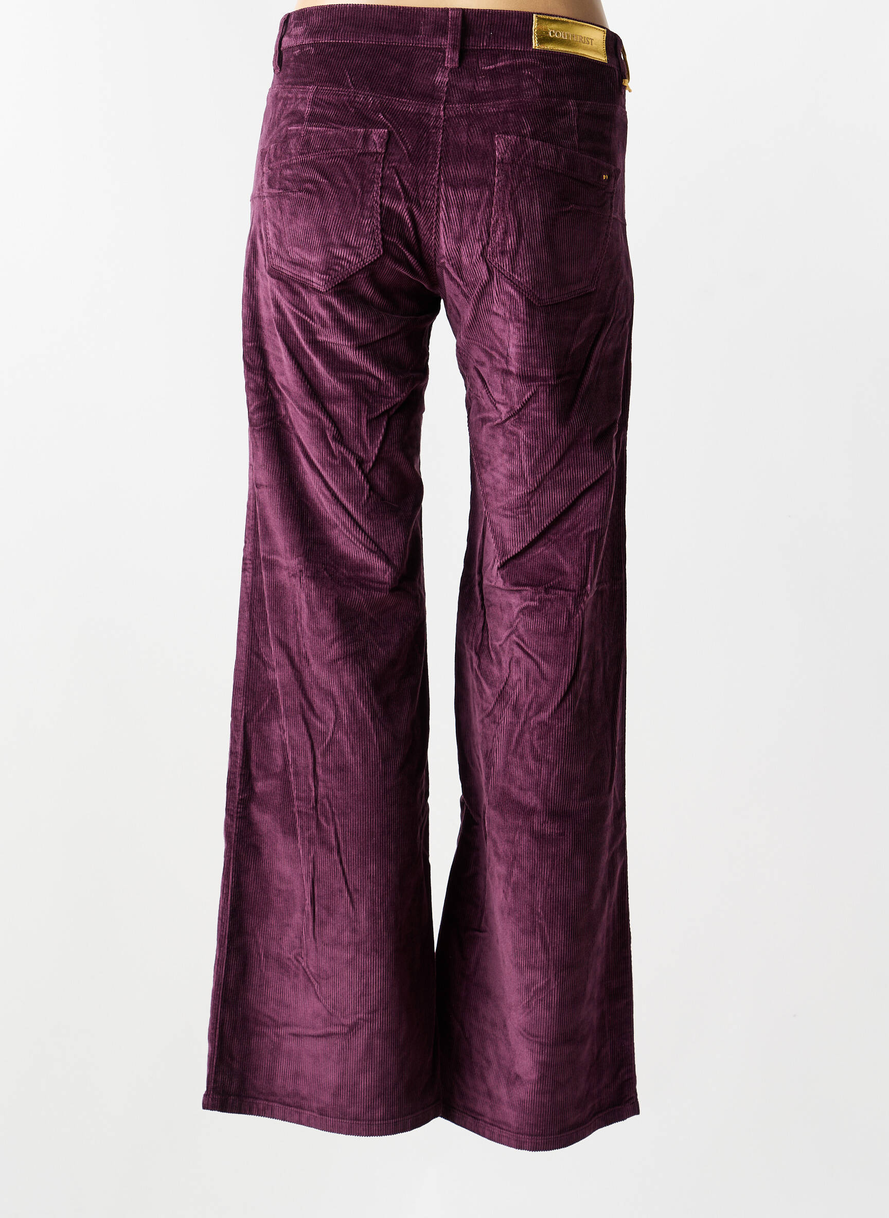 Pantalon larg închidere cu fermoar sub clapetă cu nasturi mărime normală violet COUTURIST femeie