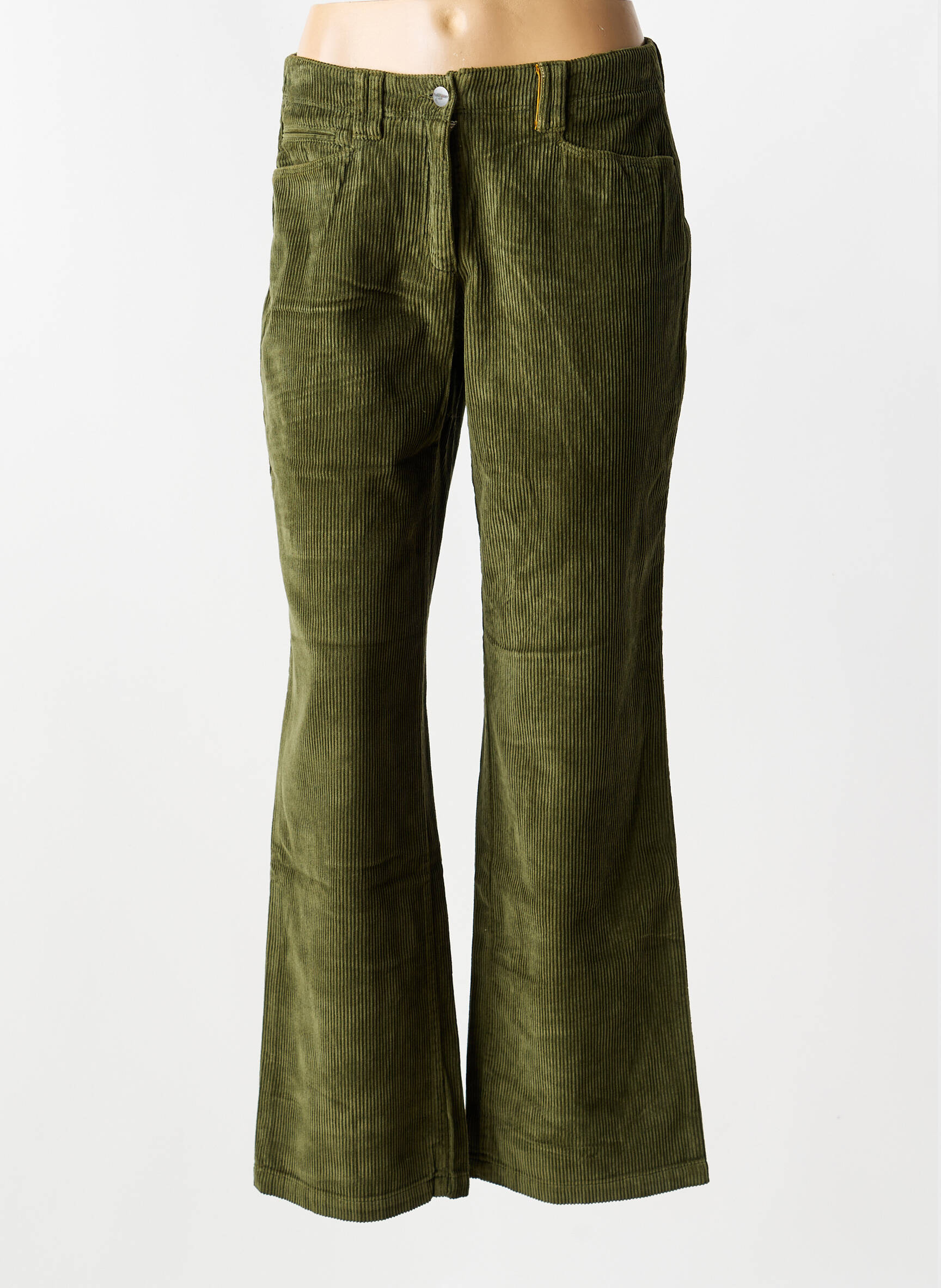 Pantalon drept elasticitate mărime normală verde COUTURIST femeie