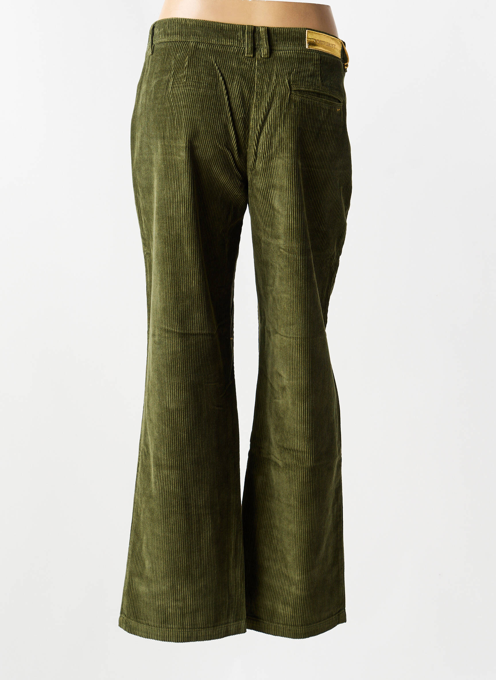 Pantalon drept elasticitate mărime normală verde COUTURIST femeie