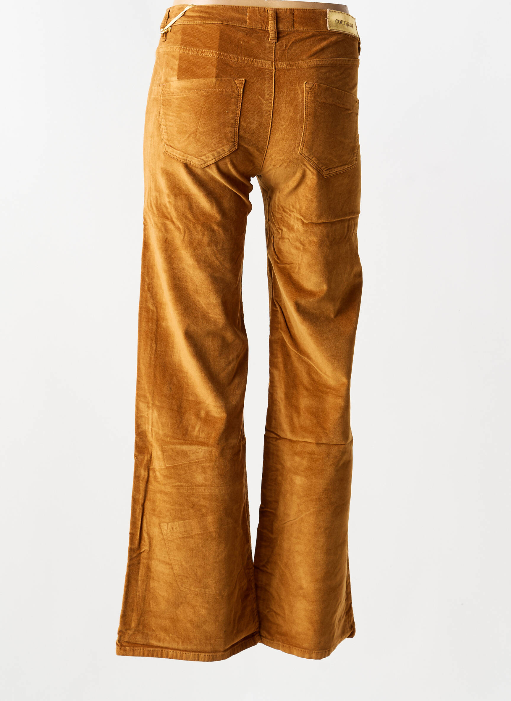Pantalon evazat elasticitate mărime normală galben COUTURIST femeie