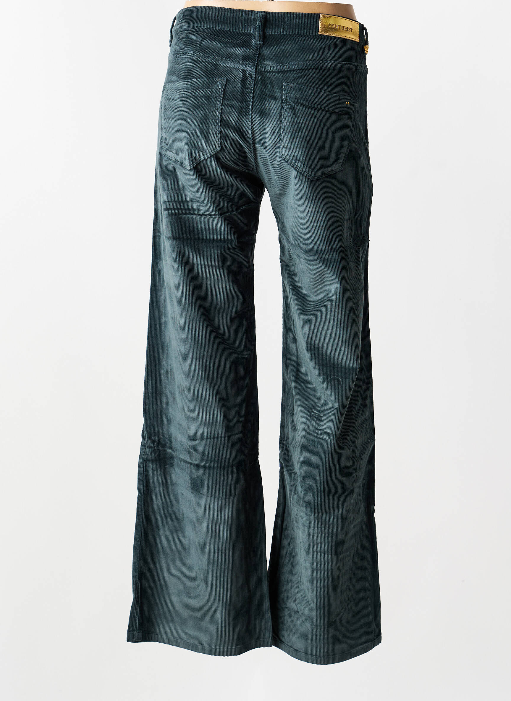Pantalon evazat elasticitate mărime normală verde COUTURIST femeie