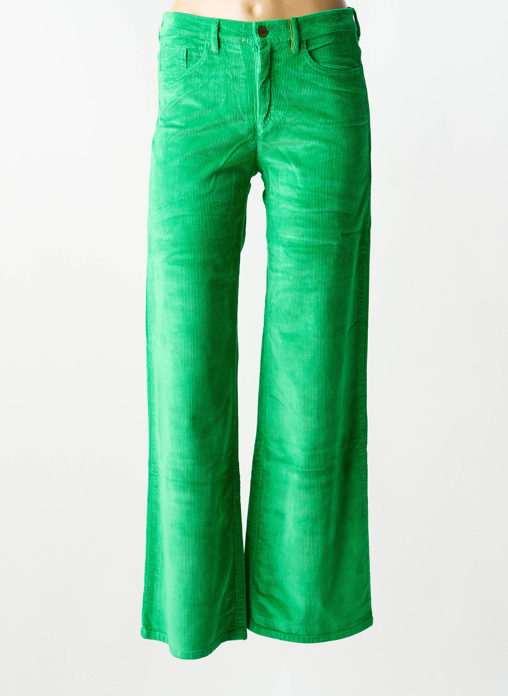 Pantalon evazat elasticitate mărime normală verde COUTURIST femeie