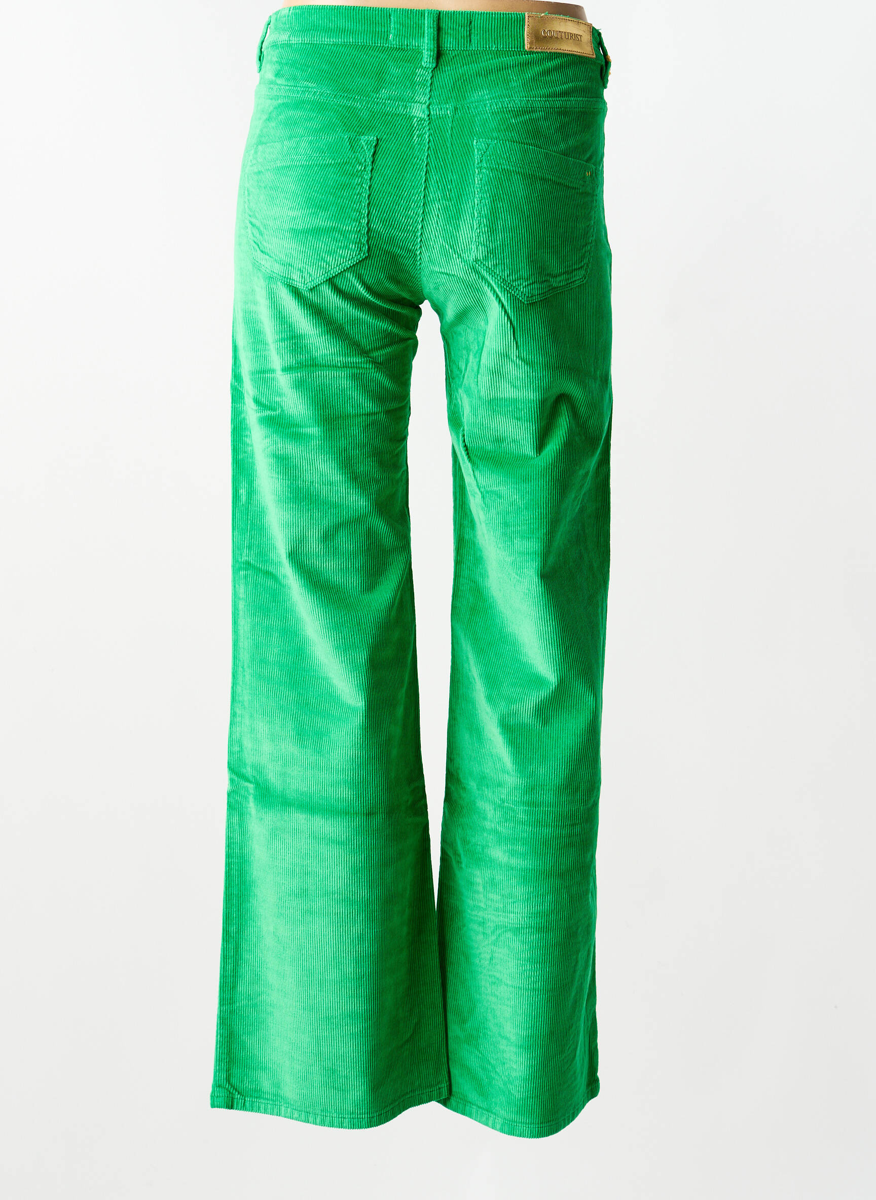 Pantalon evazat elasticitate mărime normală verde COUTURIST femeie