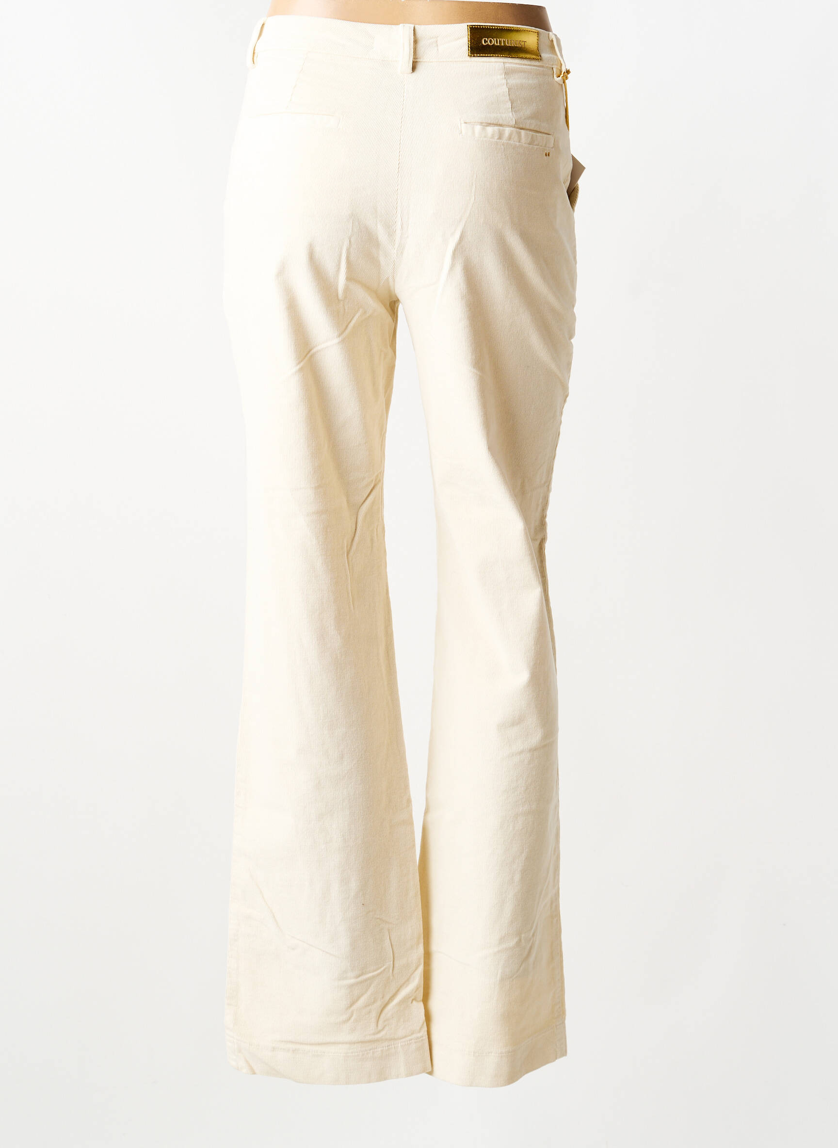 Pantalon evazat elasticitate mărime normală bej COUTURIST femeie