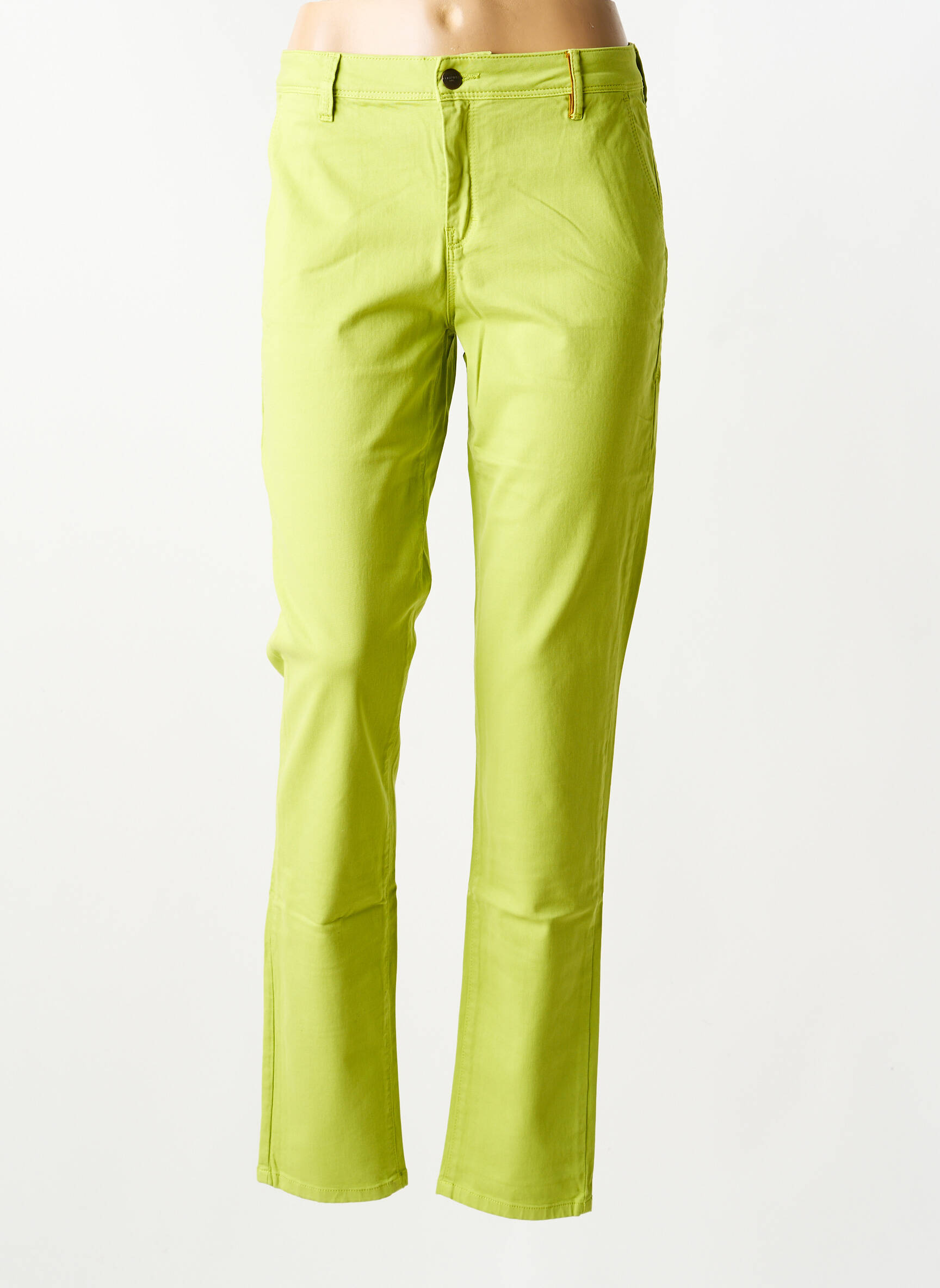 Pantalon chino țesătură poplin mărime normală verde COUTURIST femeie