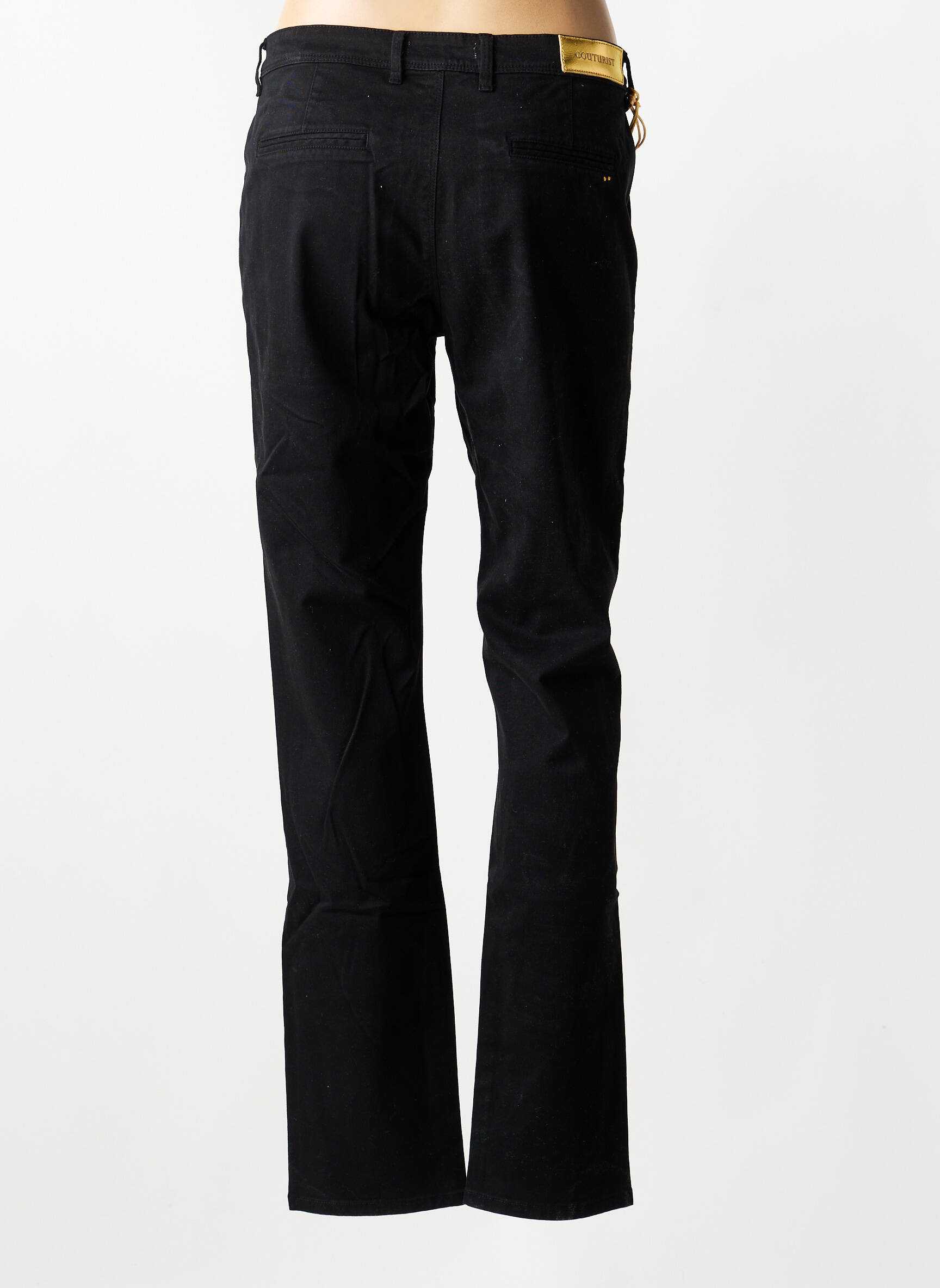 Pantalon chino țesătură poplin mărime normală negru COUTURIST femeie