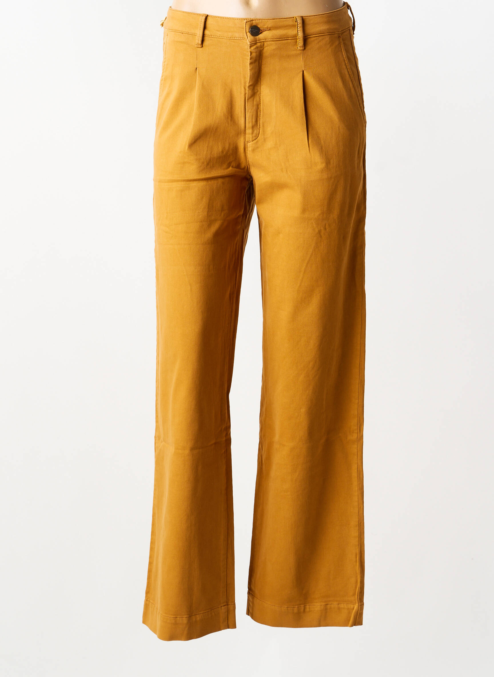 Pantalon drept elasticitate talie înaltă galben COUTURIST femeie