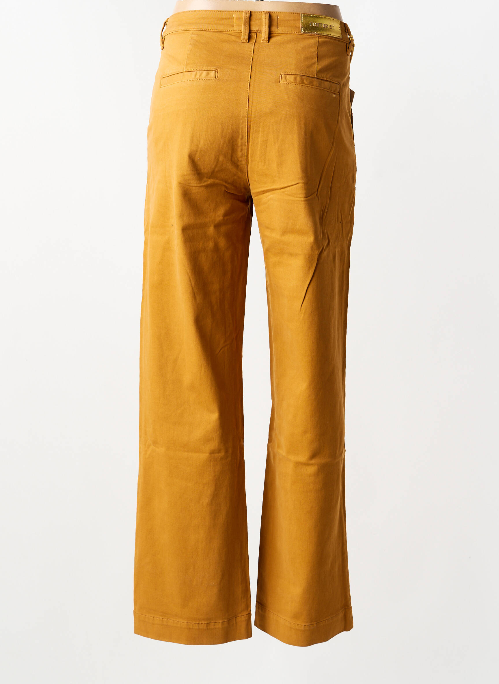Pantalon drept elasticitate talie înaltă galben COUTURIST femeie