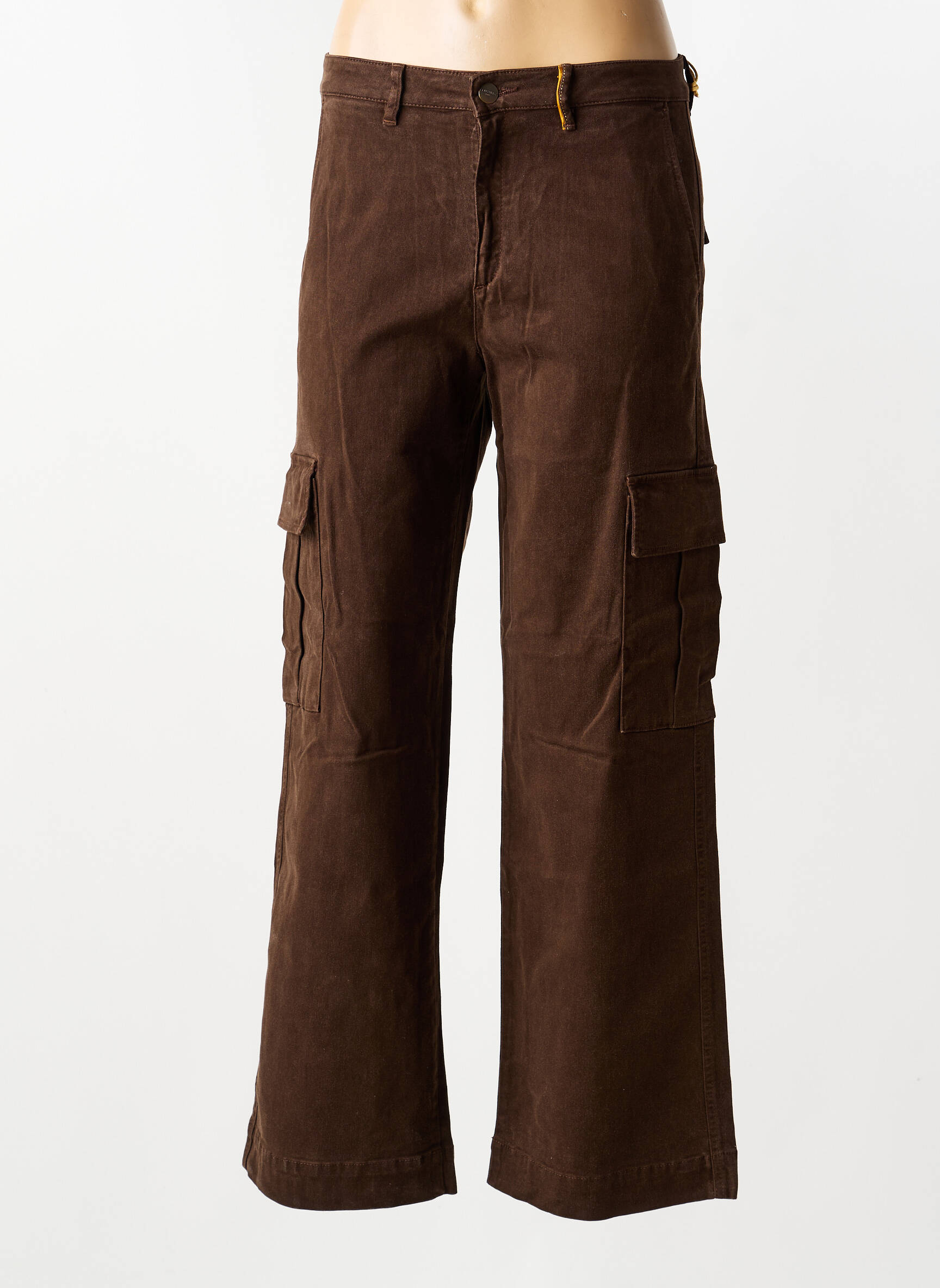 Pantalon cargo țesătură poplin mărime normală maro COUTURIST femeie