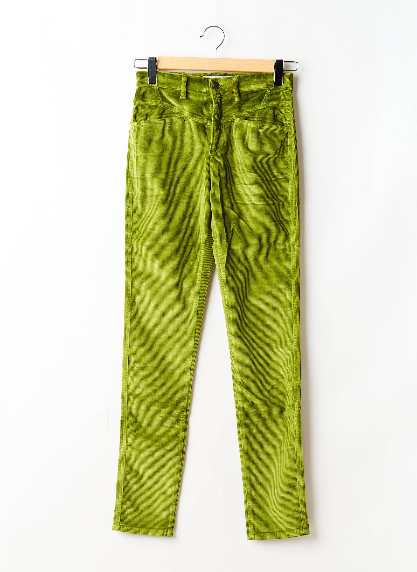Pantalon slim elasticitate talie înaltă verde COUTURIST femeie