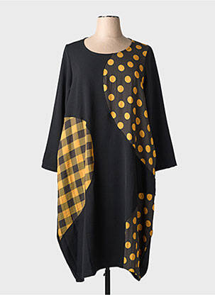 Rochie midi imprimeu fantezie mâneci lungi negru G!OZE femeie