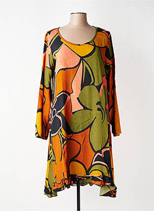 Rochie midi imprimeu floral mâneci 3/4 verde G!OZE femeie